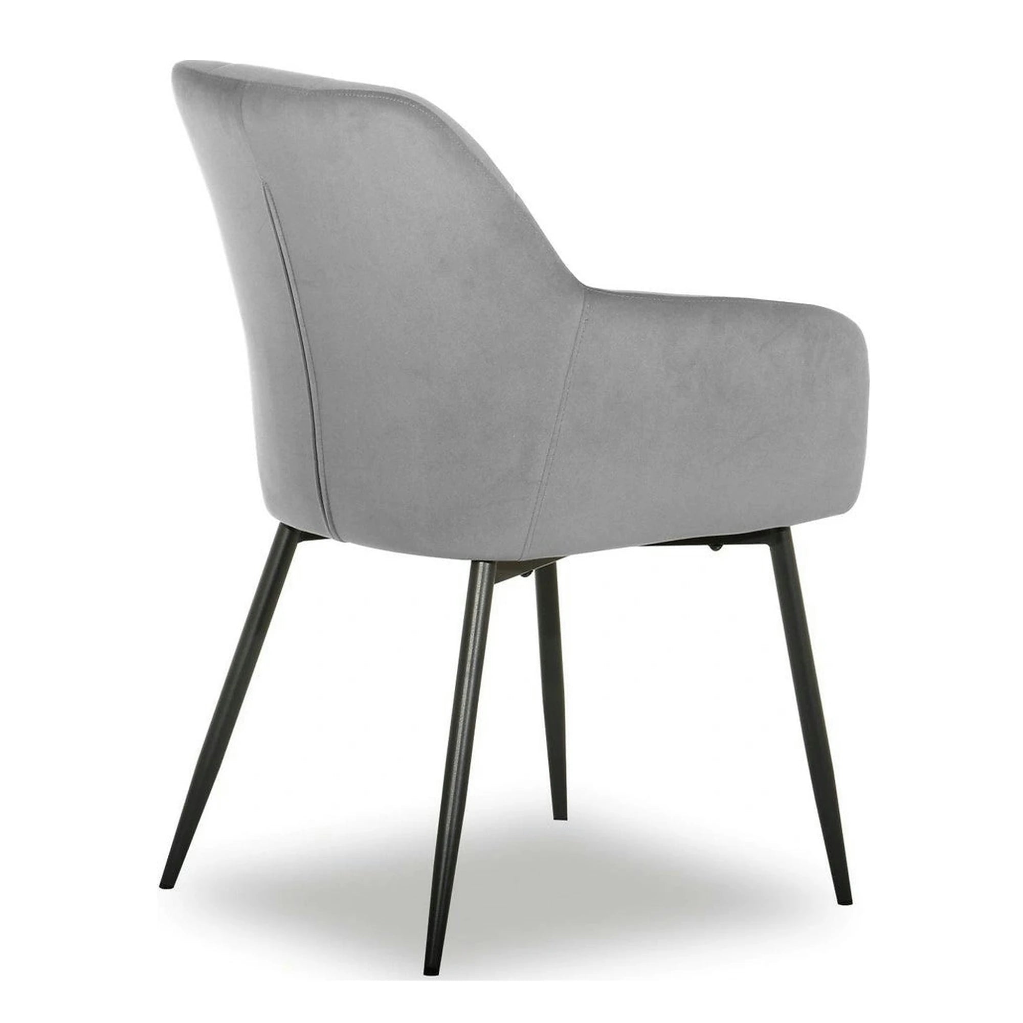 Scaun UGO NEW, gri deschis/negru, stofa catifelata/metal, 58x62x85 cm