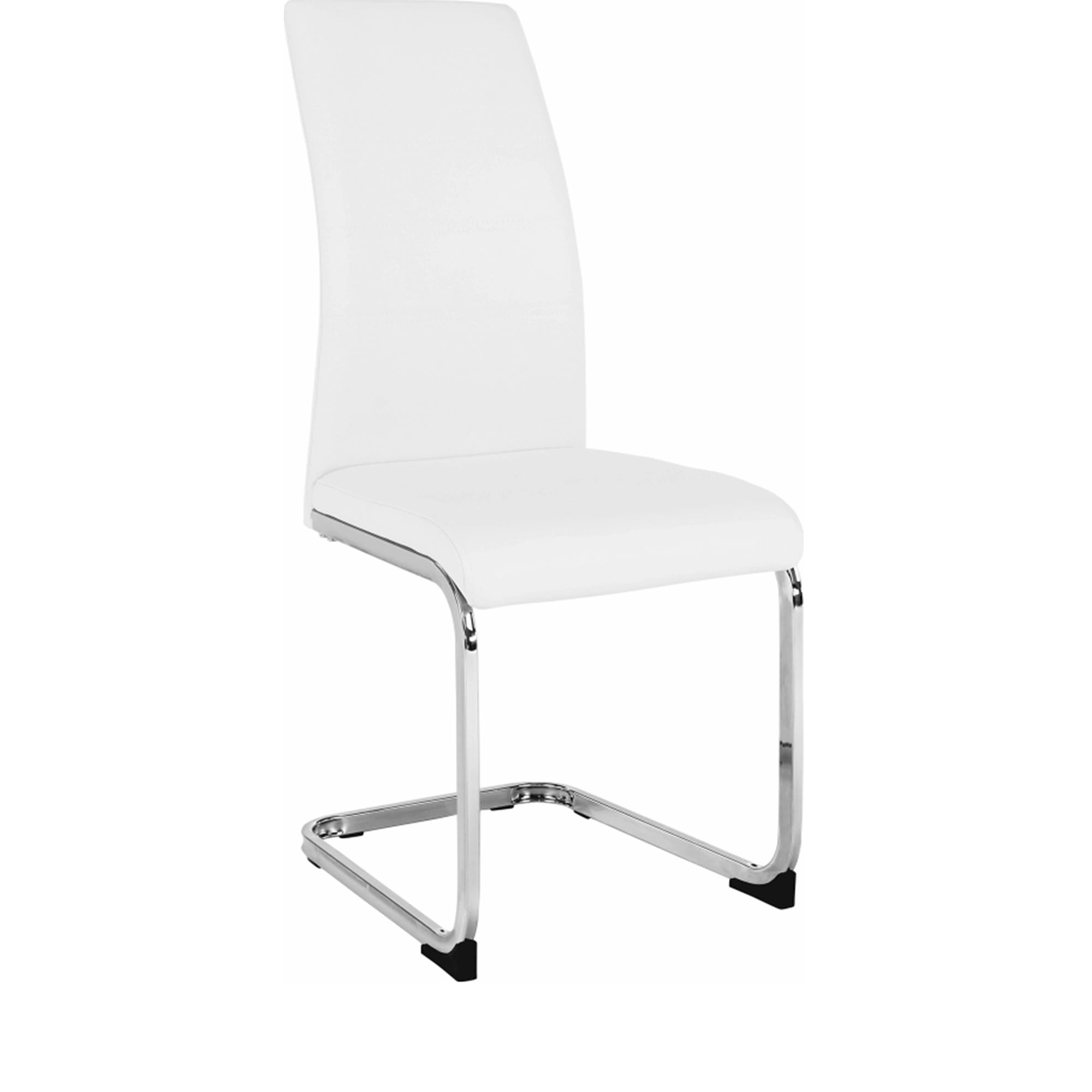 Scaun VATENA, alb/crom, piele ecologica/metal, 42x56x99 cm