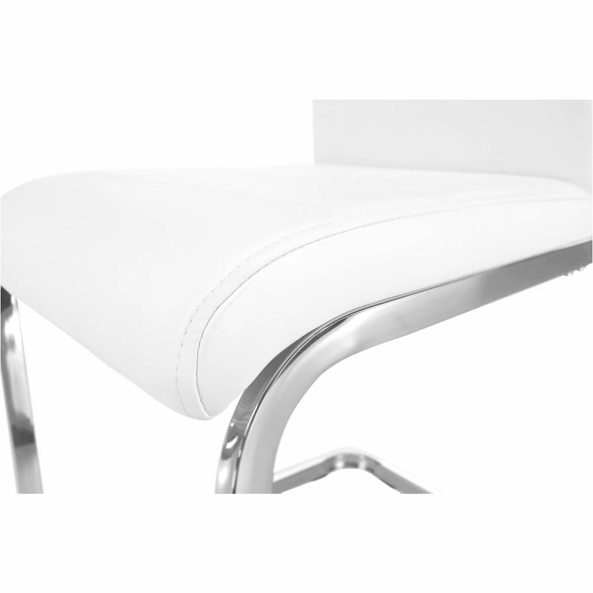 Scaun VATENA, alb/crom, piele ecologica/metal, 42x56x99 cm