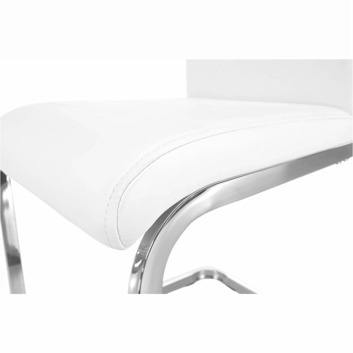 Scaun VATENA, alb/crom, piele ecologica/metal, 42x56x99 cm