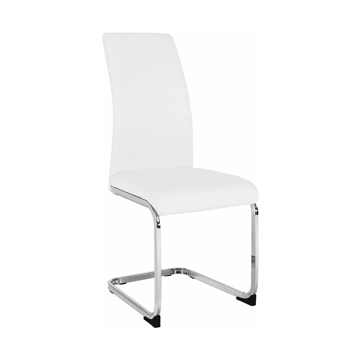 Scaun VATENA, alb/crom, piele ecologica/metal, 42x56x99 cm