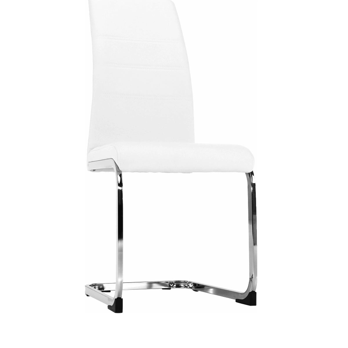 Scaun VATENA, alb/crom, piele ecologica/metal, 42x56x99 cm