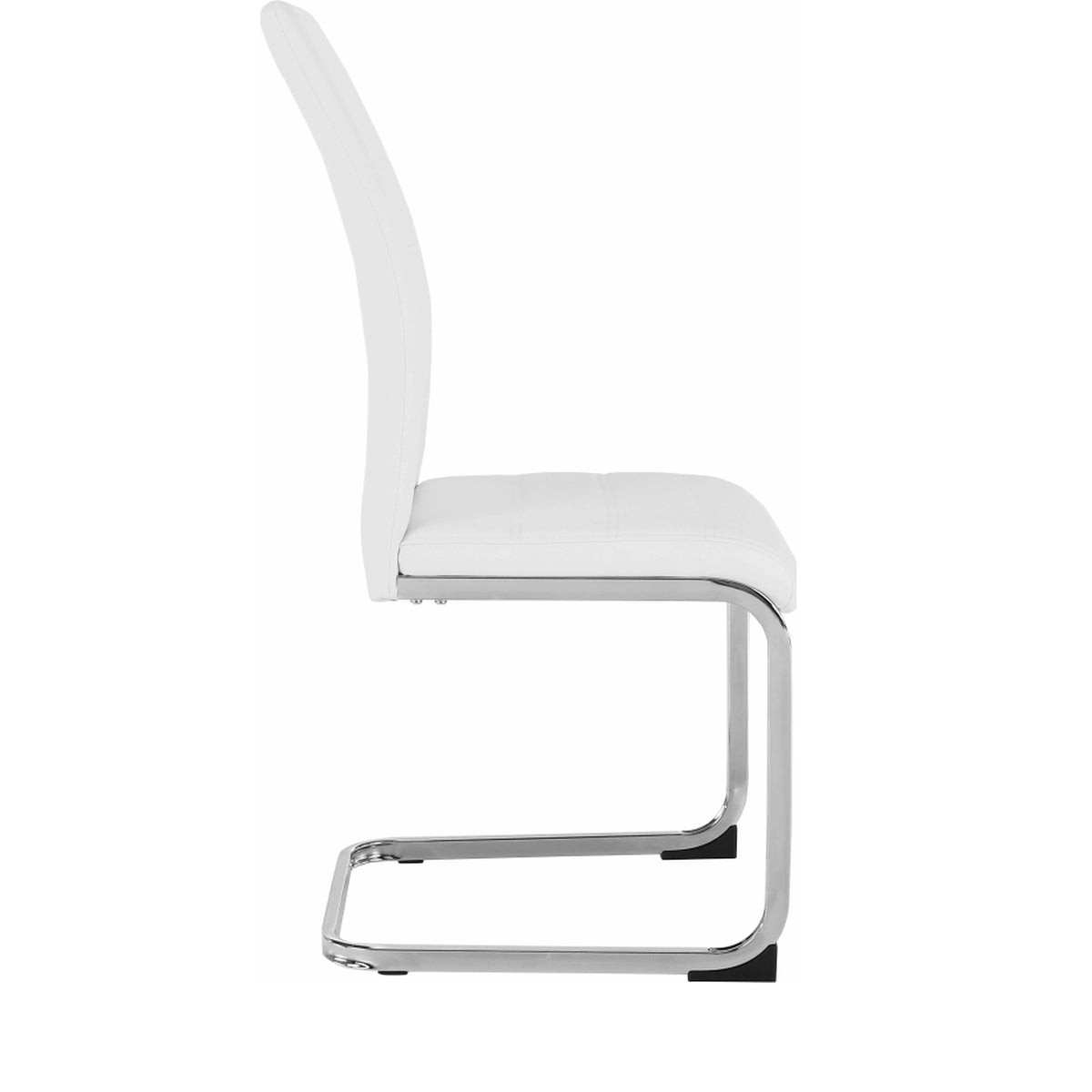 Scaun VATENA, alb/crom, piele ecologica/metal, 42x56x99 cm
