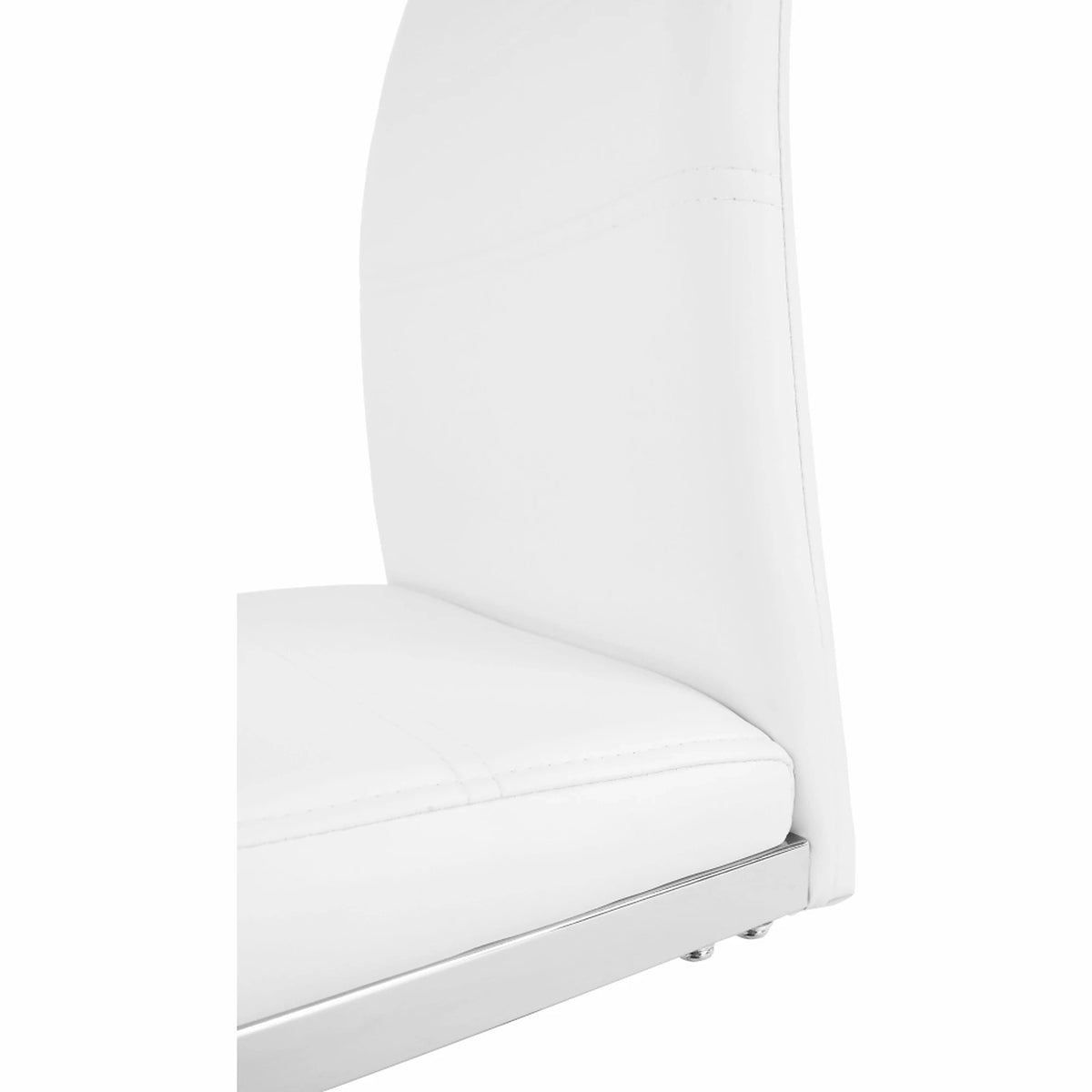Scaun VATENA, alb/crom, piele ecologica/metal, 42x56x99 cm