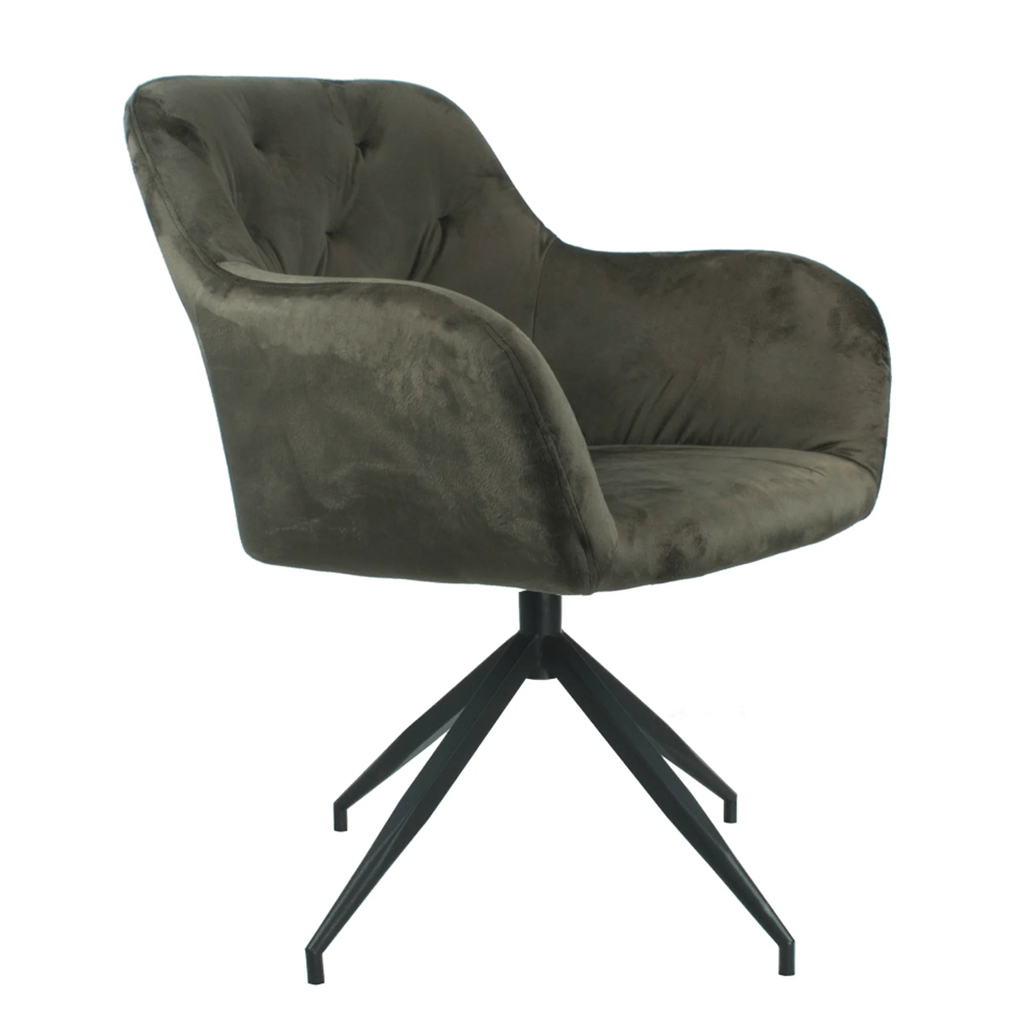 Scaun VELEZA NEW, maro/negru, stofa catifelata/metal, 66x66x83 cm