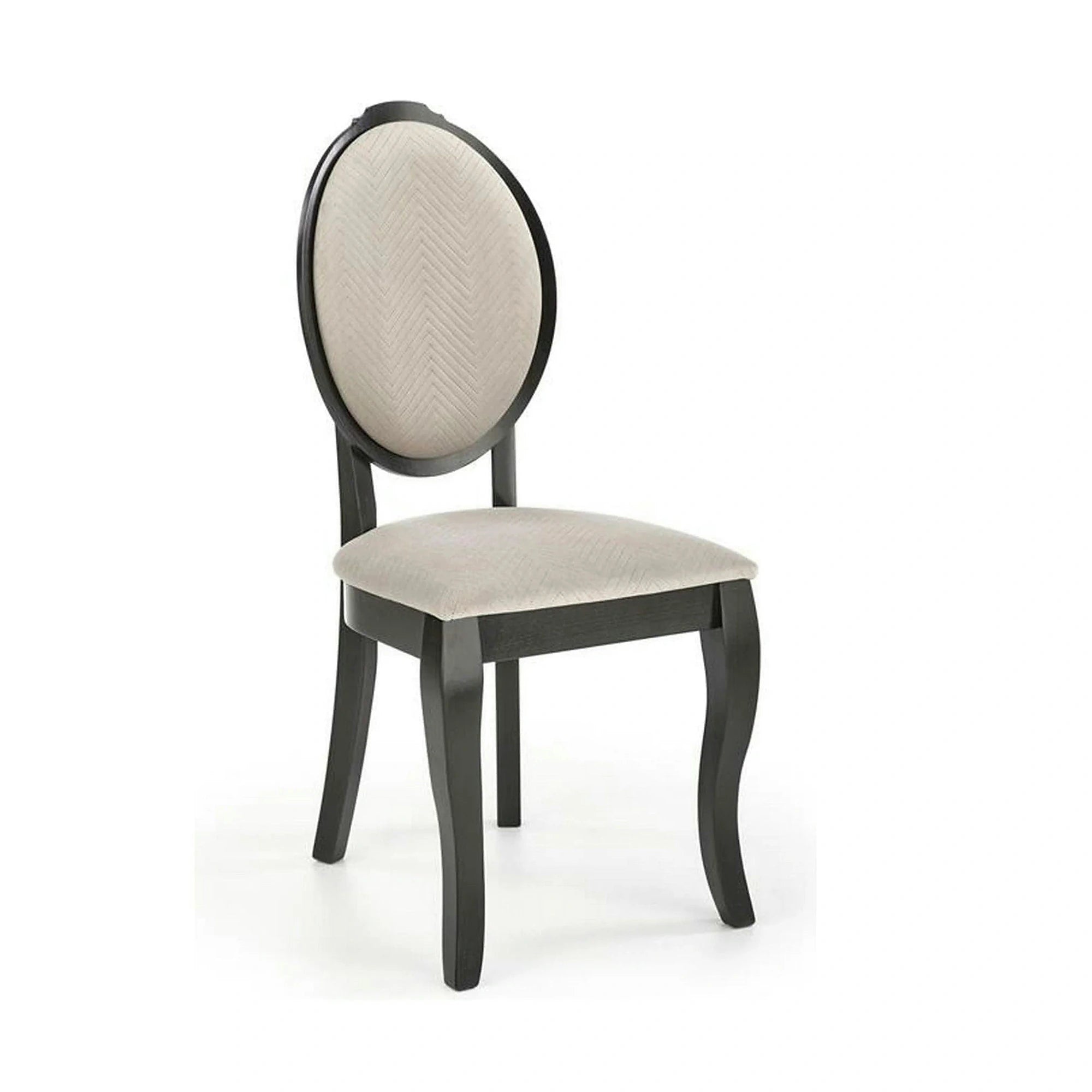 Scaun VELO, bej/negru, stofa catifelata/lemn, 44x53x96 cm