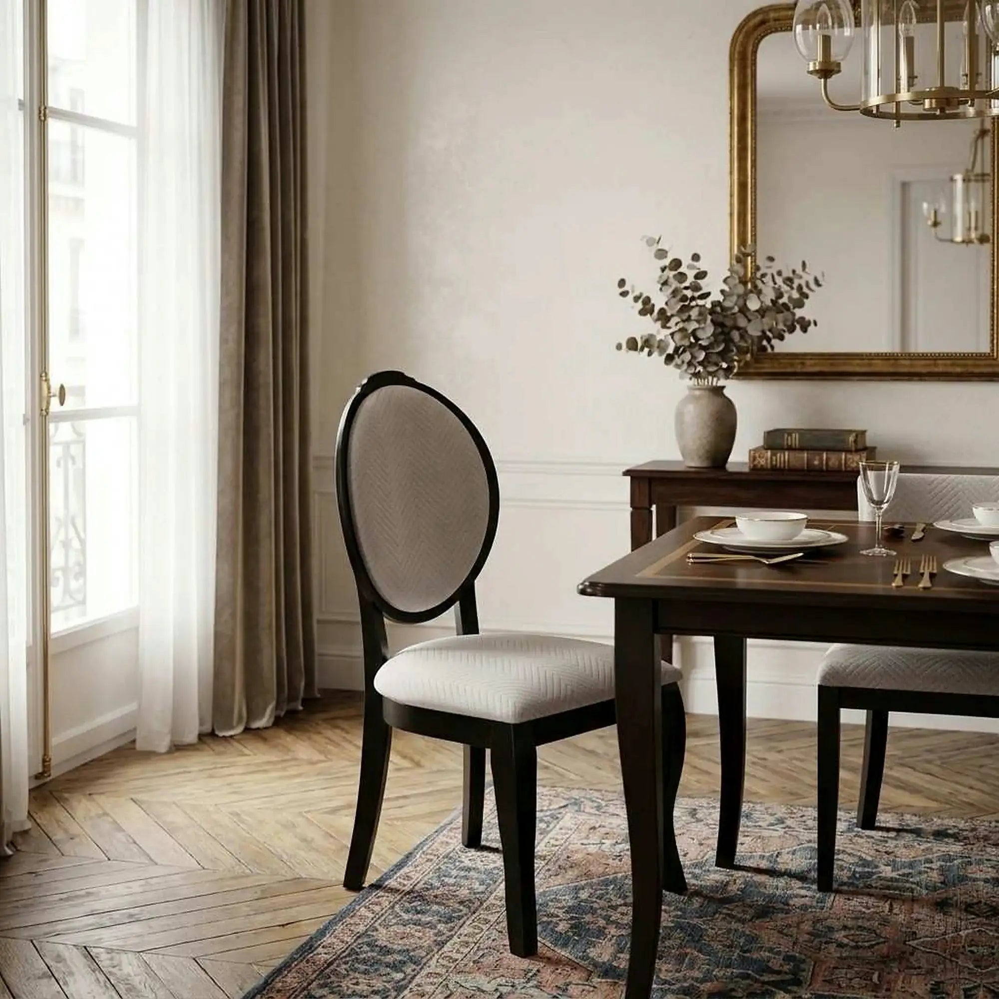 Scaun VELO, bej/negru, stofa catifelata/lemn, 44x53x96 cm