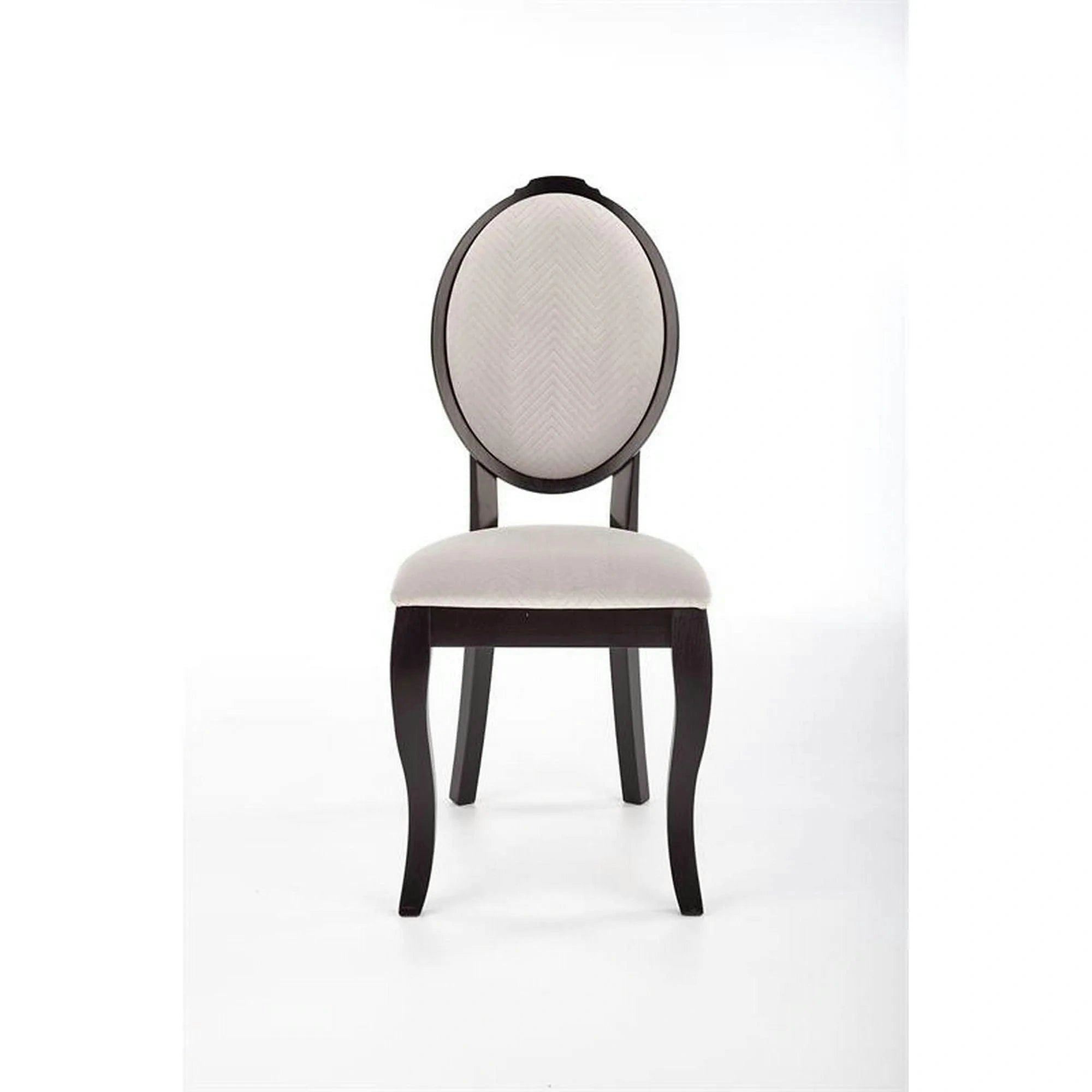 Scaun VELO, bej/negru, stofa catifelata/lemn, 44x53x96 cm