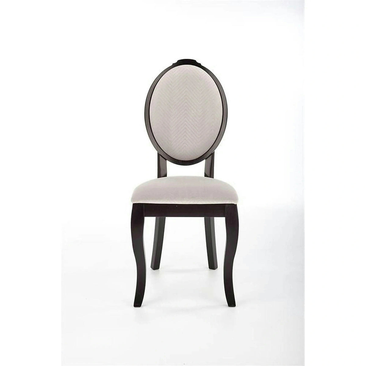 Scaun VELO, bej/negru, stofa catifelata/lemn, 44x53x96 cm