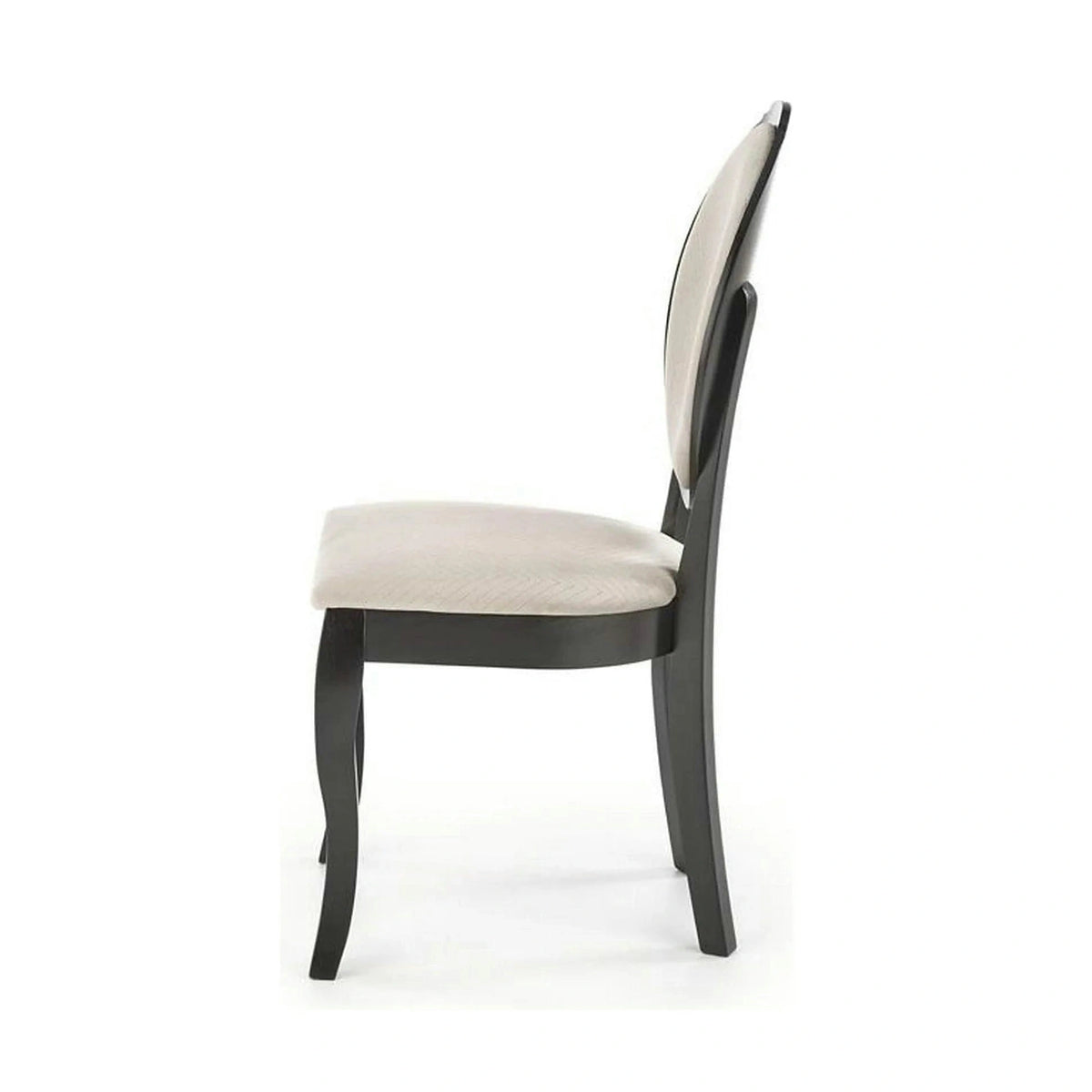 Scaun VELO, bej/negru, stofa catifelata/lemn, 44x53x96 cm