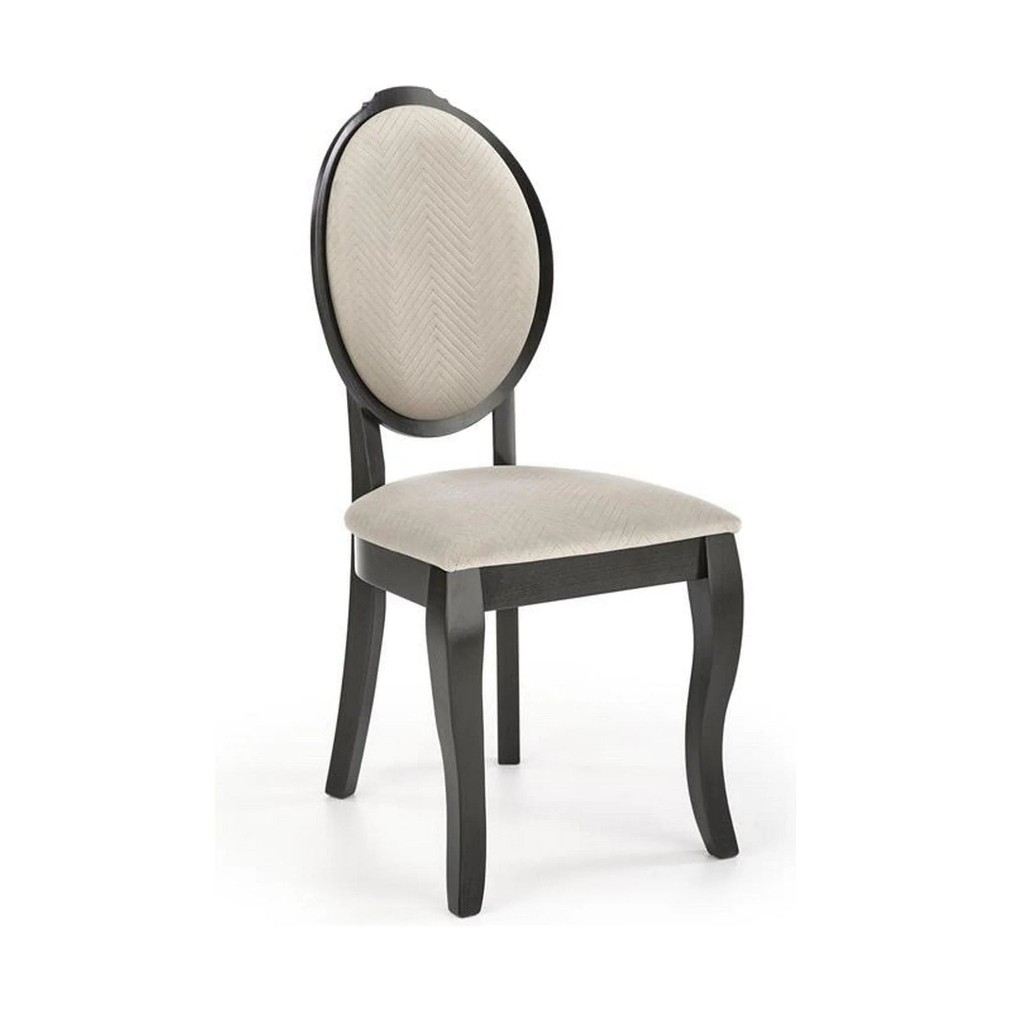 Scaun VELO, bej/negru, stofa catifelata/lemn, 44x53x96 cm