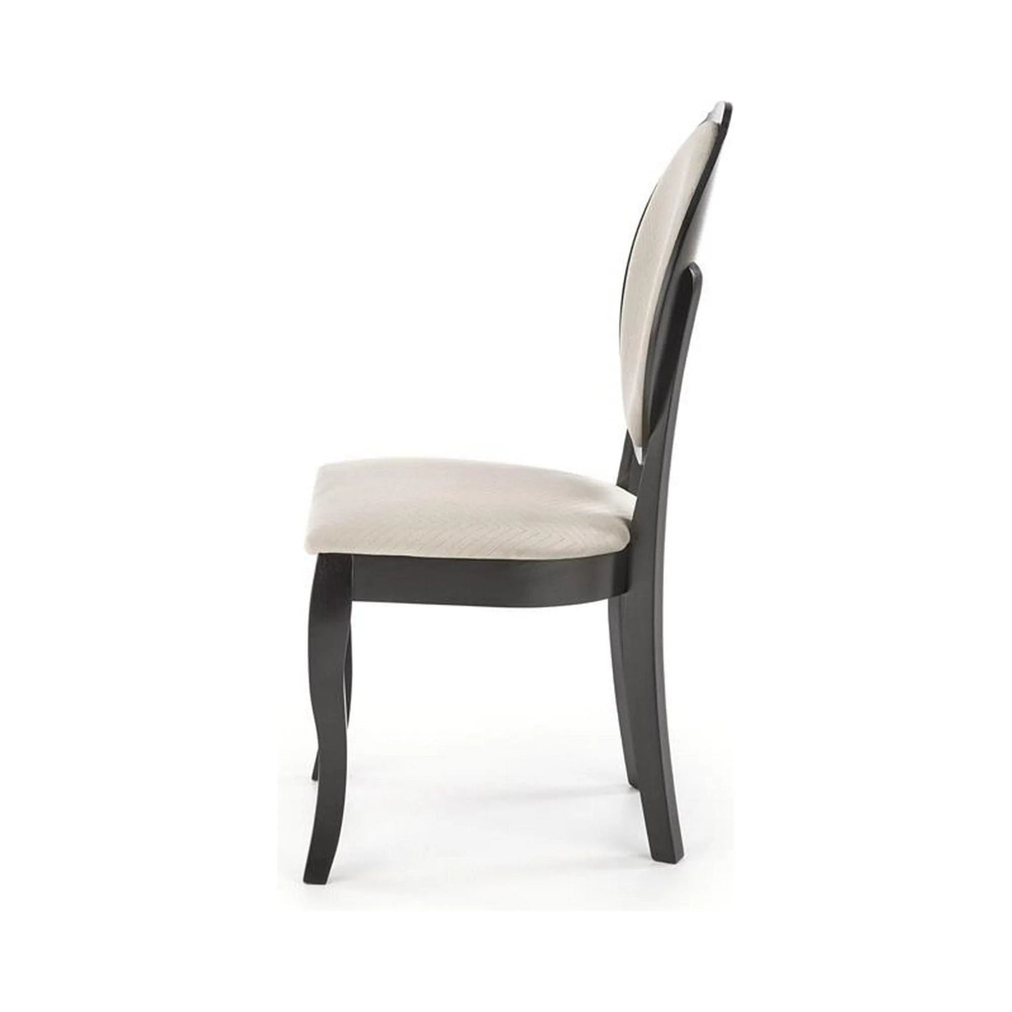 Scaun VELO, bej/negru, stofa catifelata/lemn, 44x53x96 cm