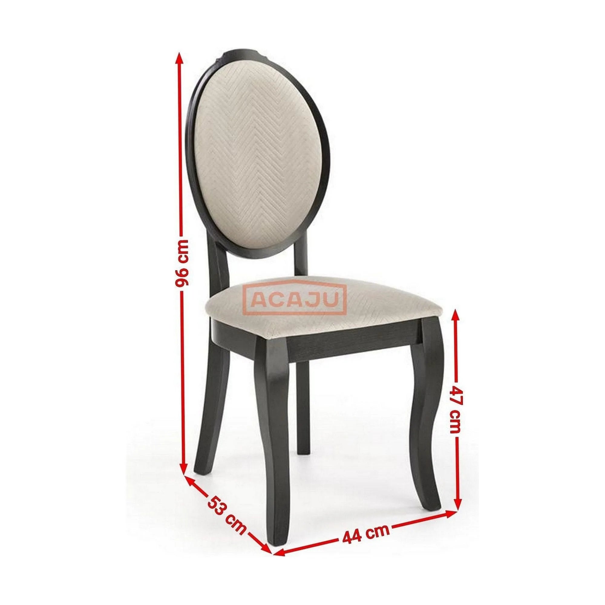 Scaun VELO, bej/negru, stofa catifelata/lemn, 44x53x96 cm