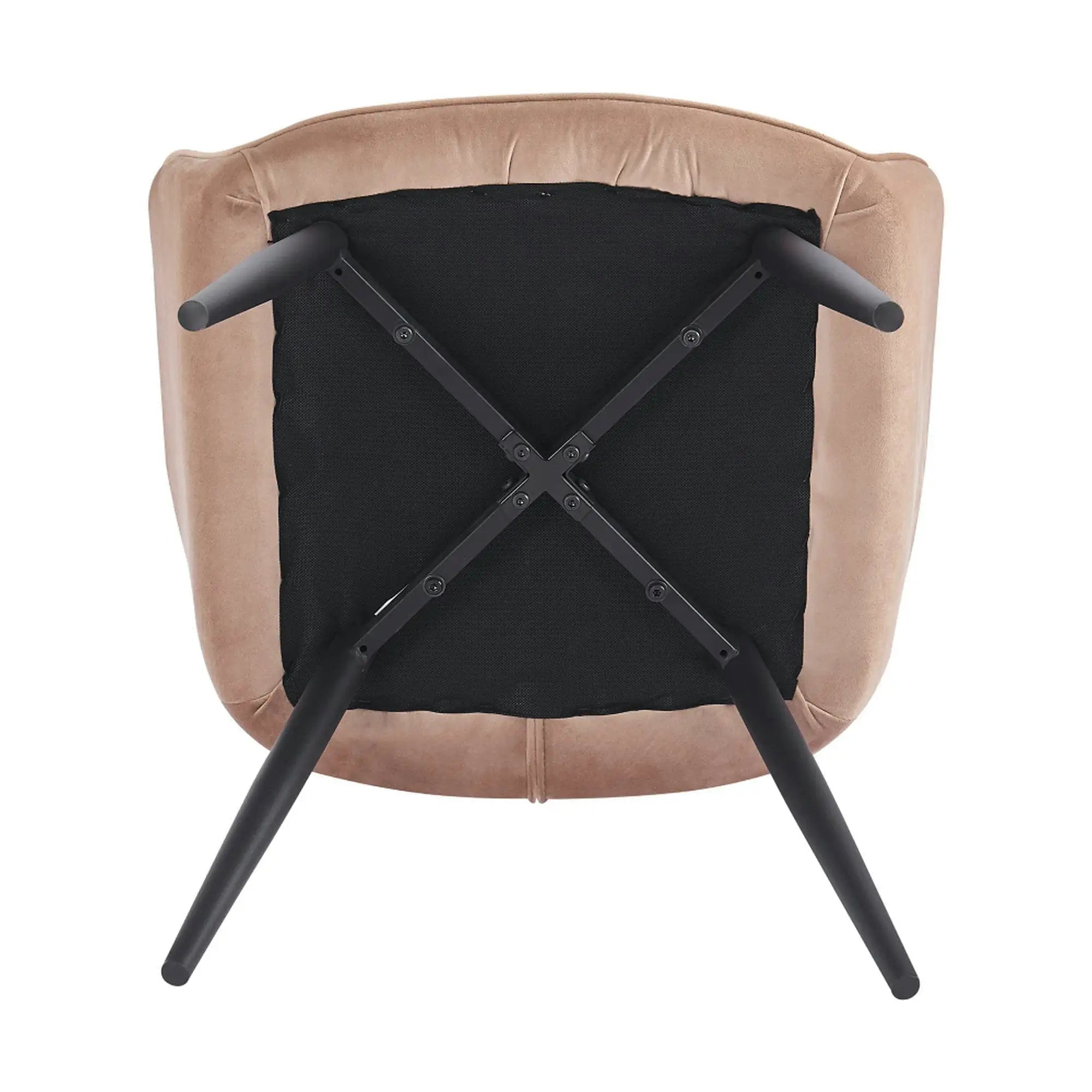 Scaun VERIO, stofa catifelata maro deschis - Bluvel 28, 59x62x81 cm