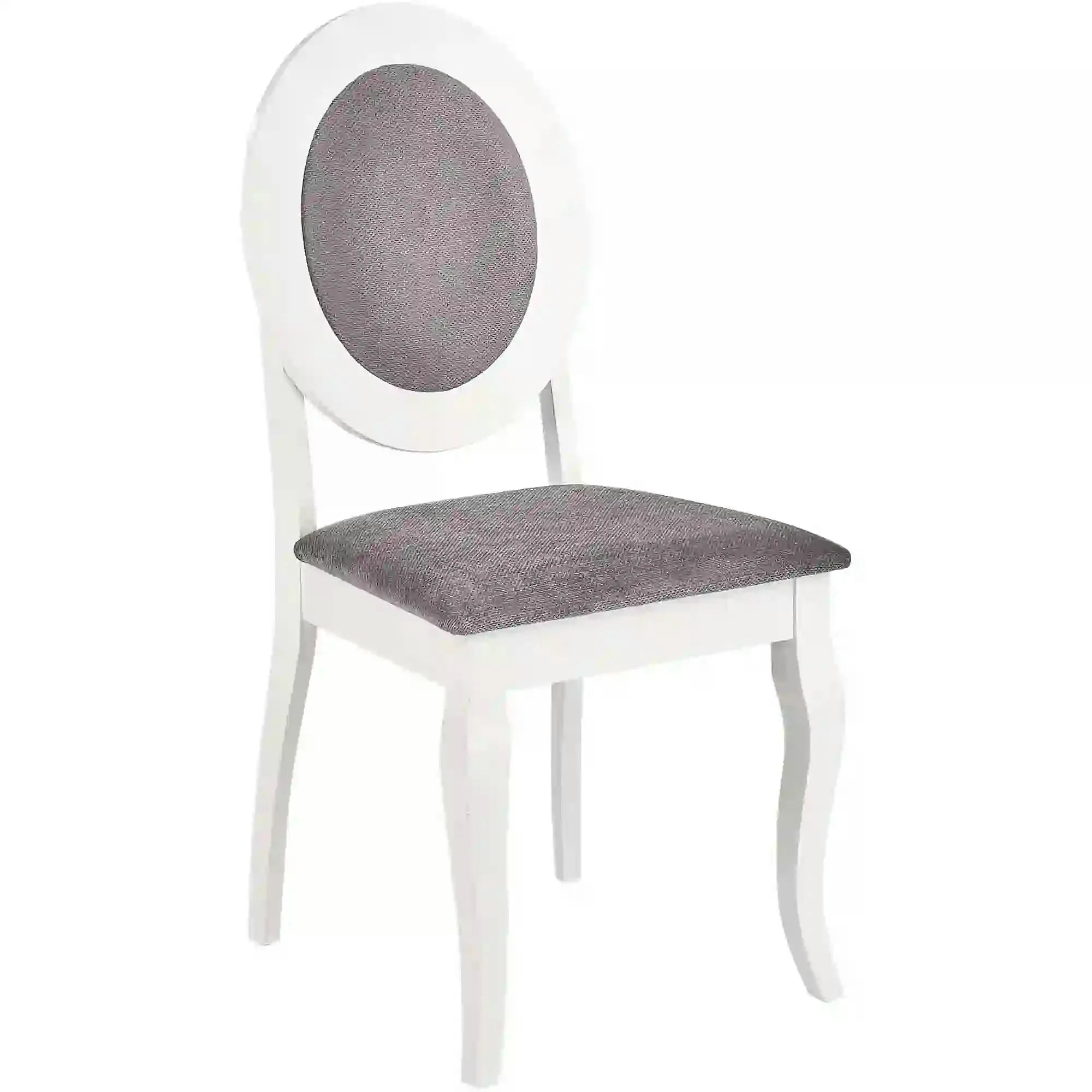 Scaun vintage alb BAROCK, lemn de cauciuc, 45x51x93 cm