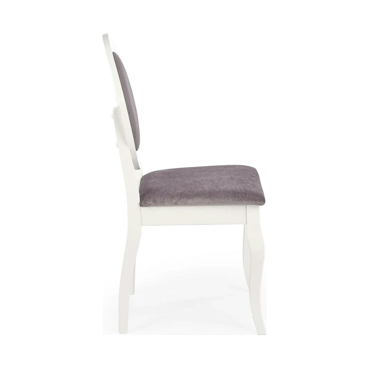 Scaun vintage alb BAROCK, lemn de cauciuc, 45x51x93 cm