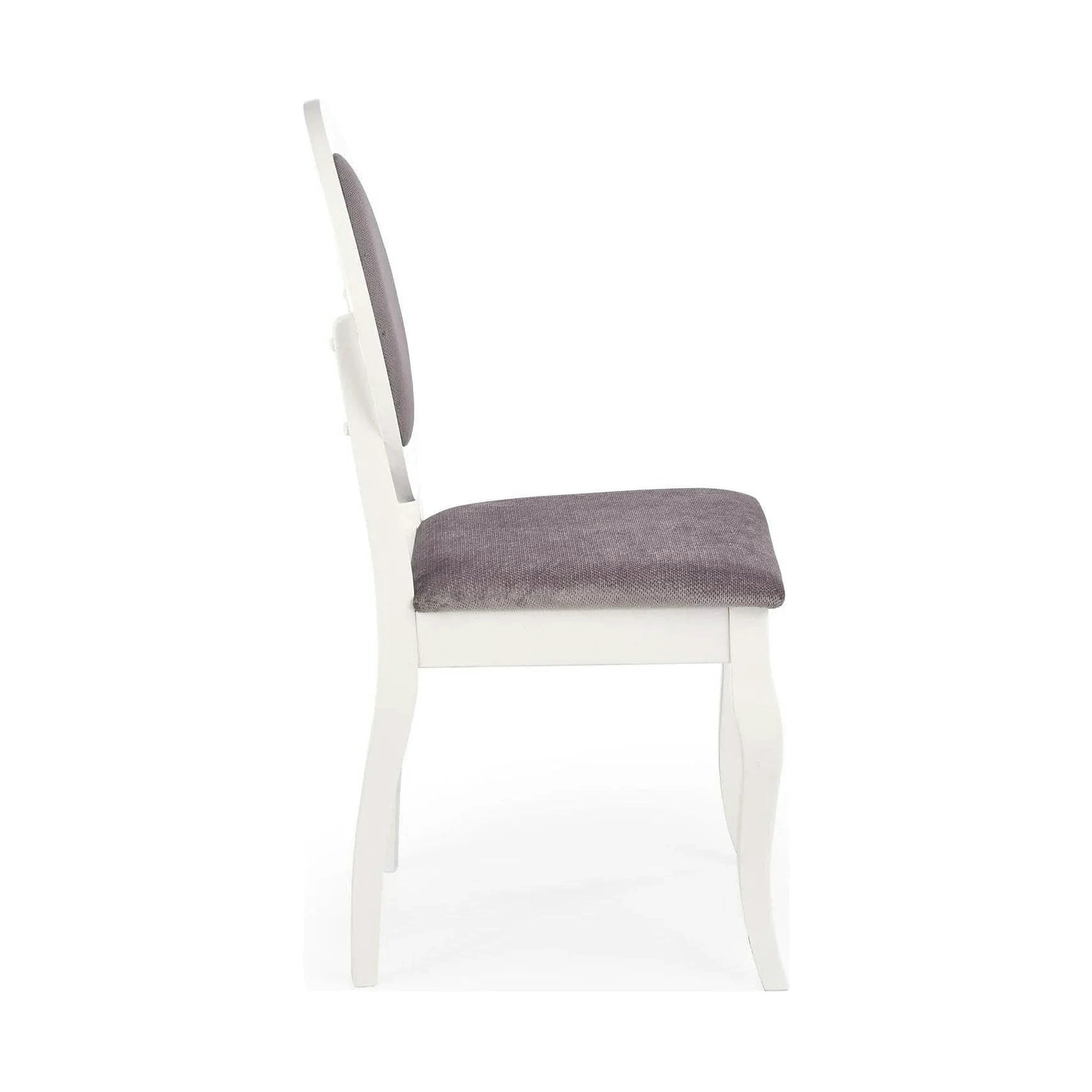 Scaun vintage alb BAROCK, lemn de cauciuc, 45x51x93 cm