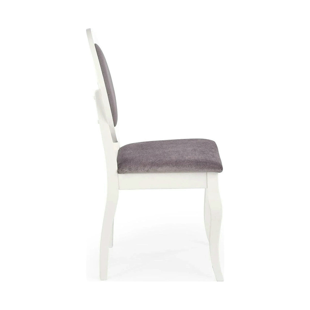 Scaun vintage alb BAROCK, lemn de cauciuc, 45x51x93 cm