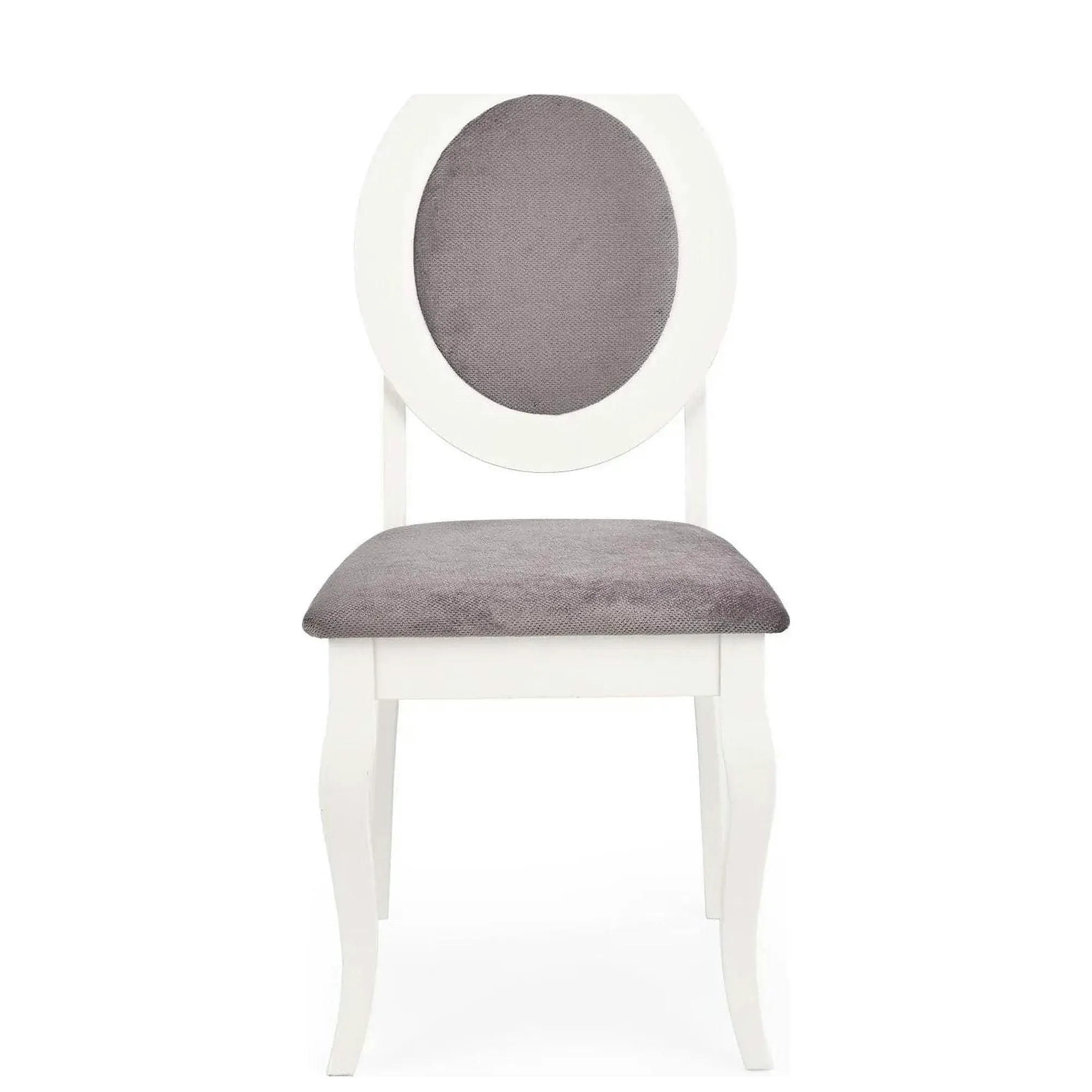 Scaun vintage alb BAROCK, lemn de cauciuc, 45x51x93 cm