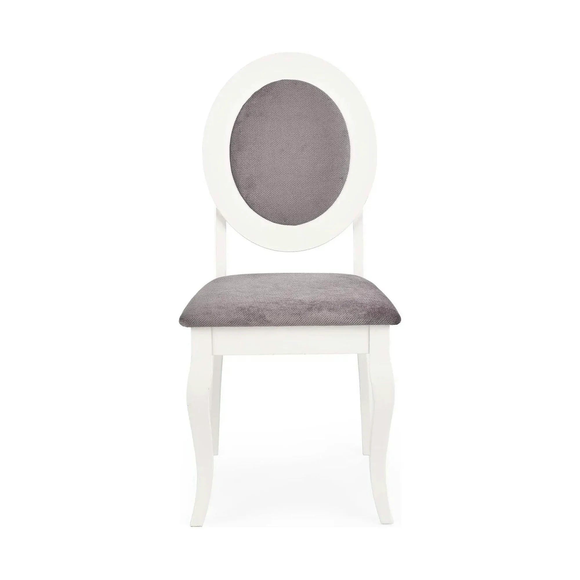Scaun vintage alb BAROCK, lemn de cauciuc, 45x51x93 cm