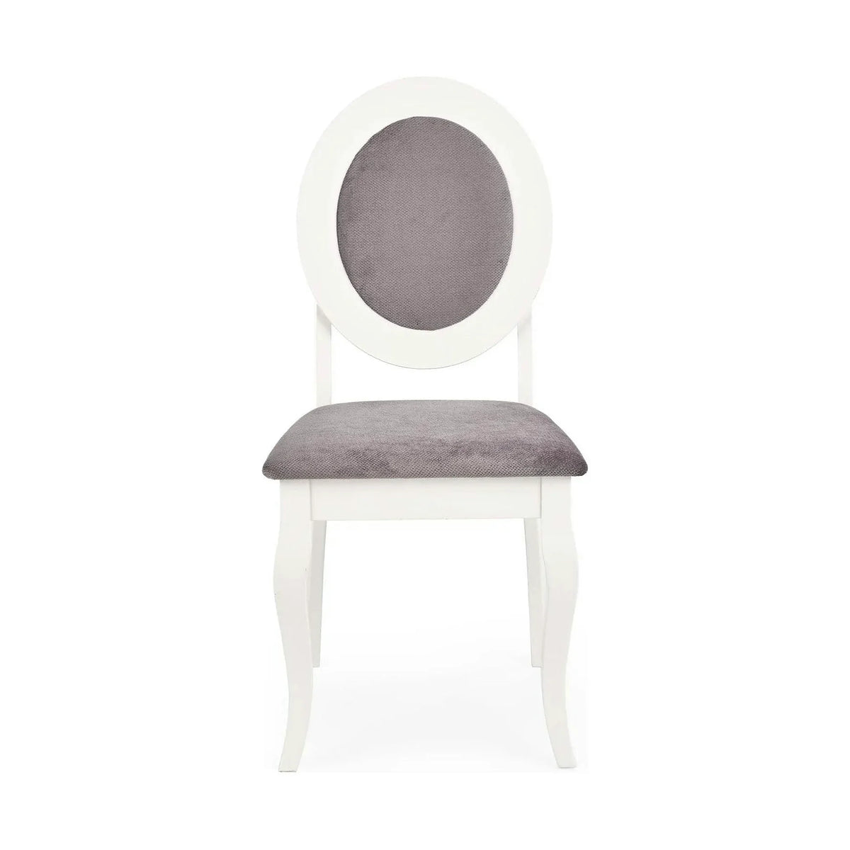 Scaun vintage alb BAROCK, lemn de cauciuc, 45x51x93 cm