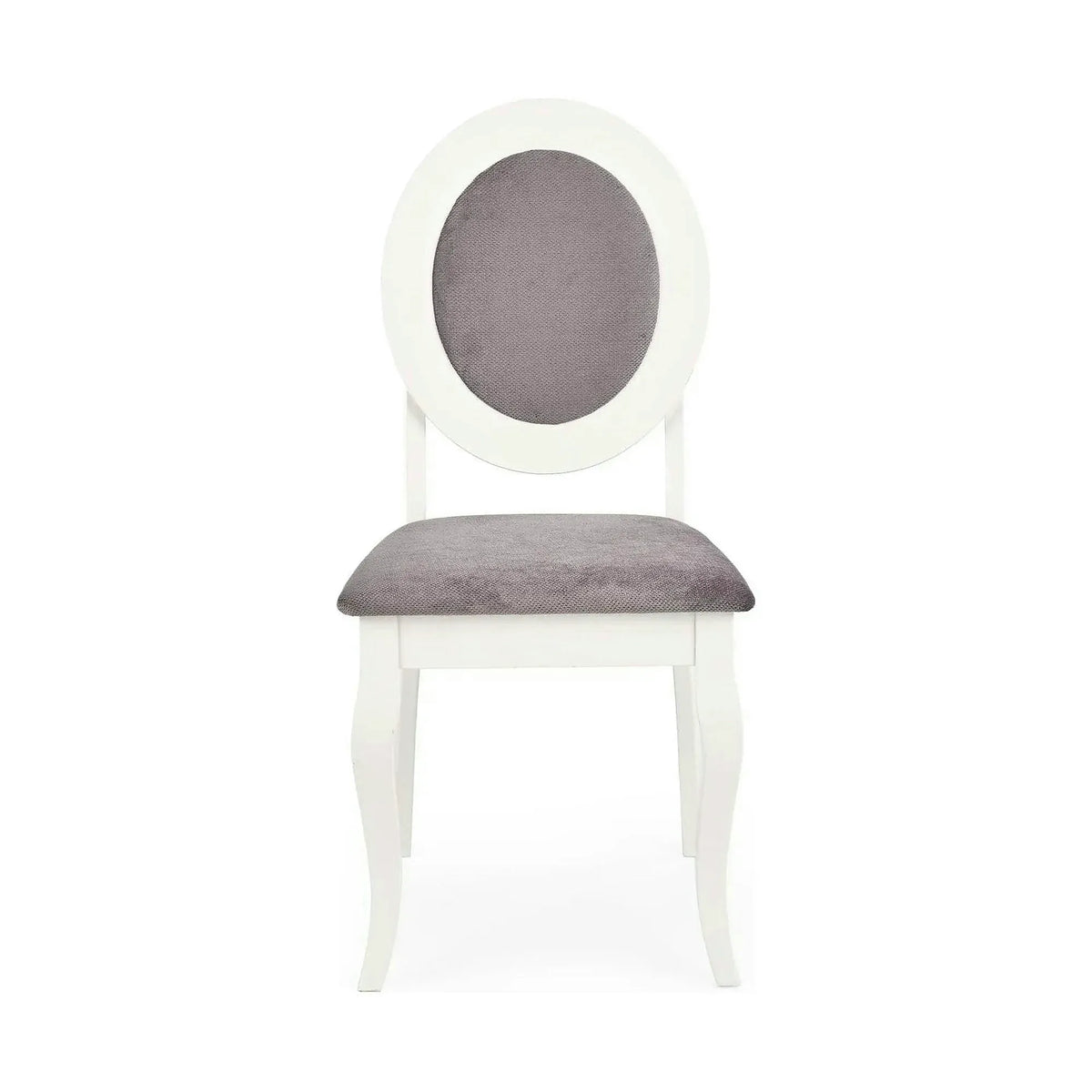 Scaun vintage alb BAROCK, lemn de cauciuc, 45x51x93 cm