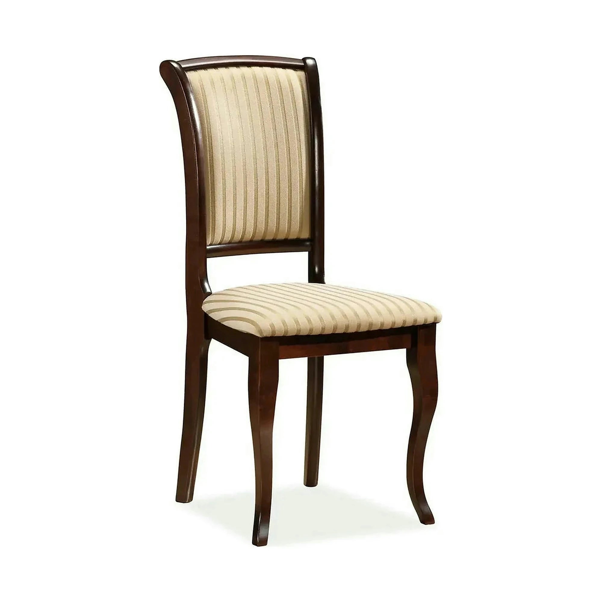 Scaun vintage bucatarie MN-SC, bej lucios/nuc inchis, stofa/lemn, 45x42x96 cm