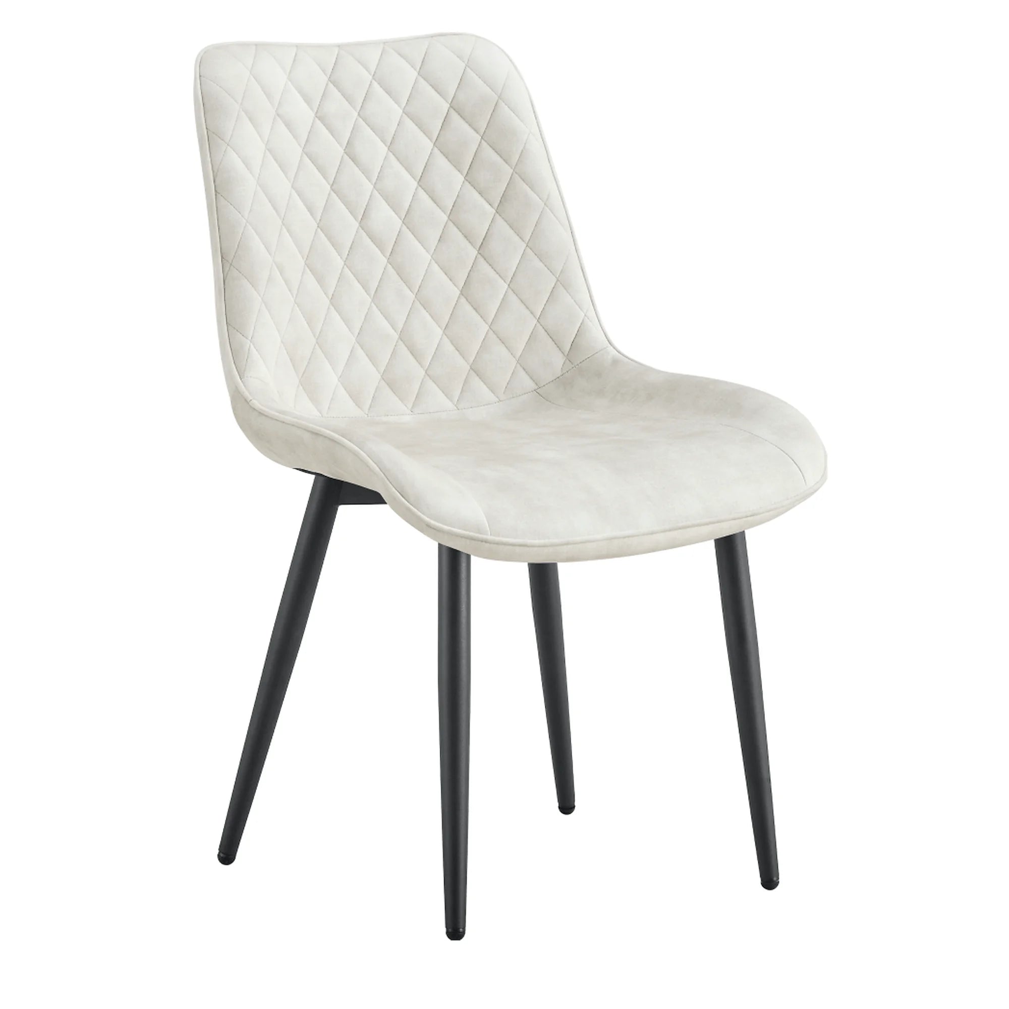 Scaun ZAINA TIP 1, crem/negru, stofa catifelata/metal, 50x64x84 cm