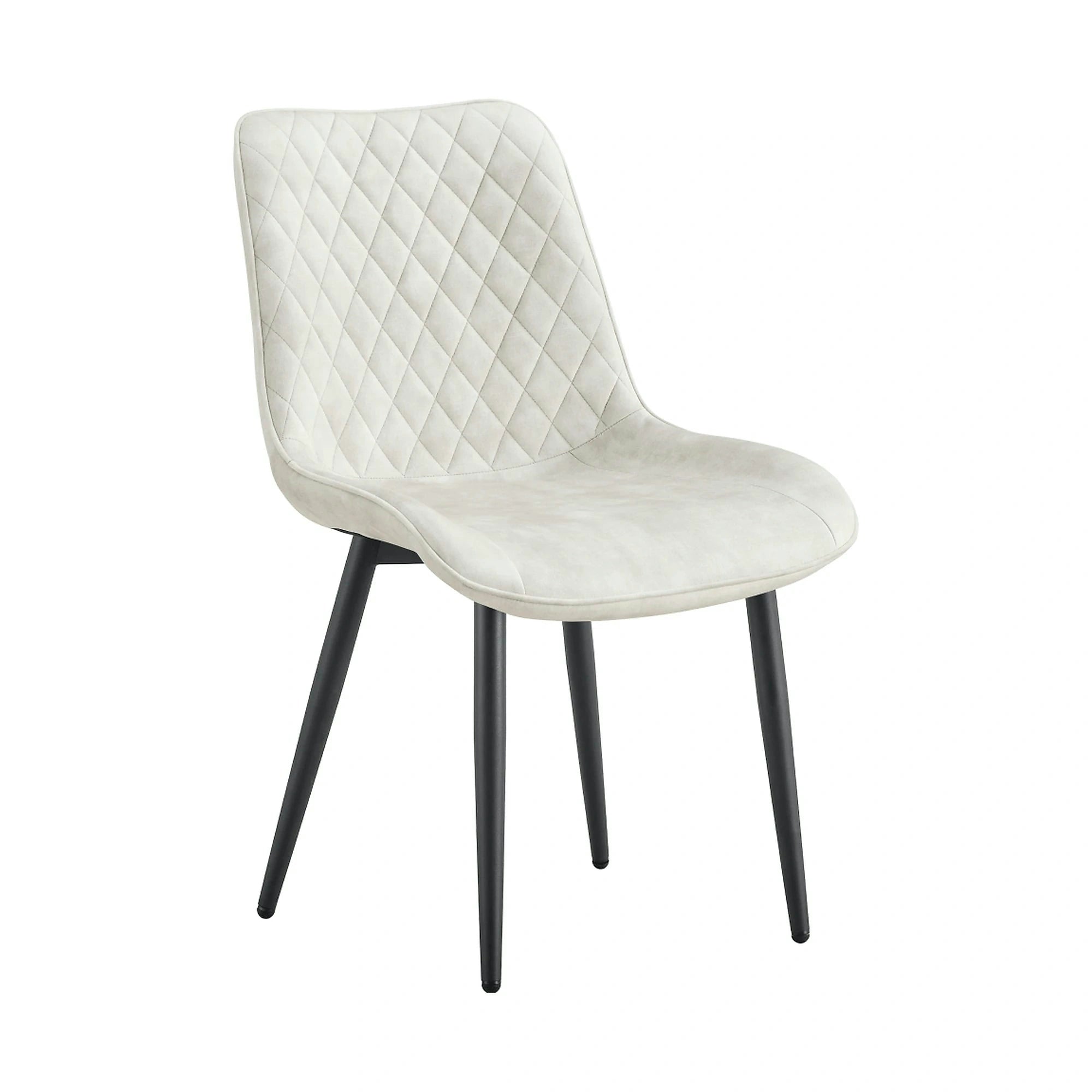 Scaun ZAINA TIP 1, crem/negru, stofa catifelata/metal, 50x64x84 cm