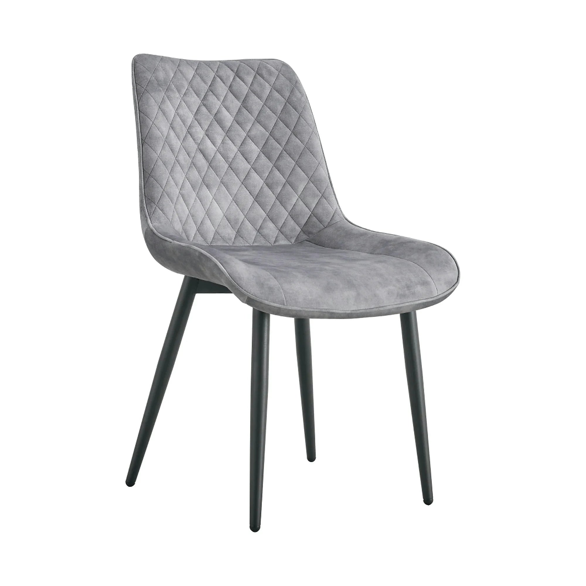 Scaun ZAINA TIP 1, gri deschis/negru, stofa catifelata/metal, 50x64x84 cm