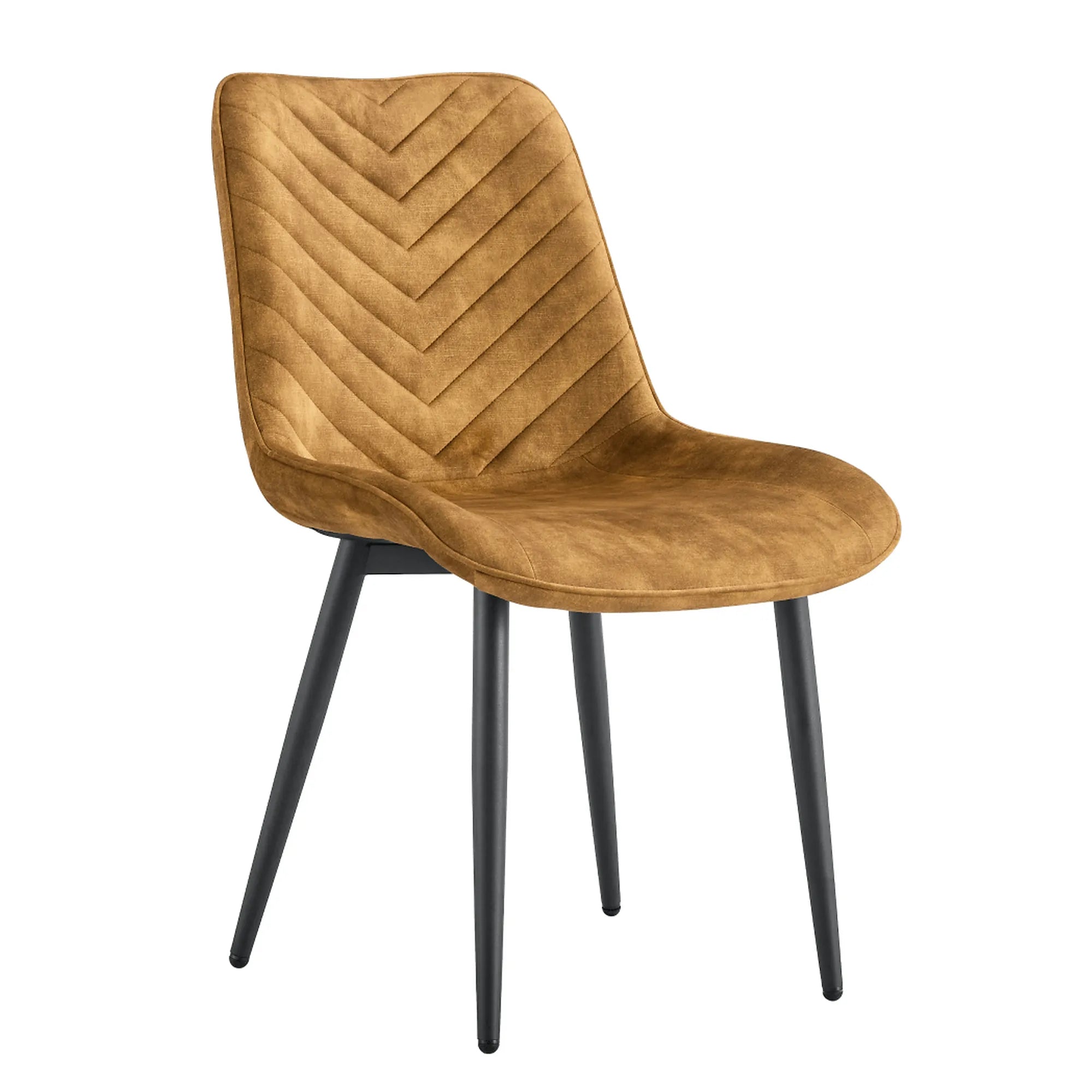 Scaun ZAINA TIP 2, maro-auriu/negru, stofa catifelata/metal, 50x64x84 cm
