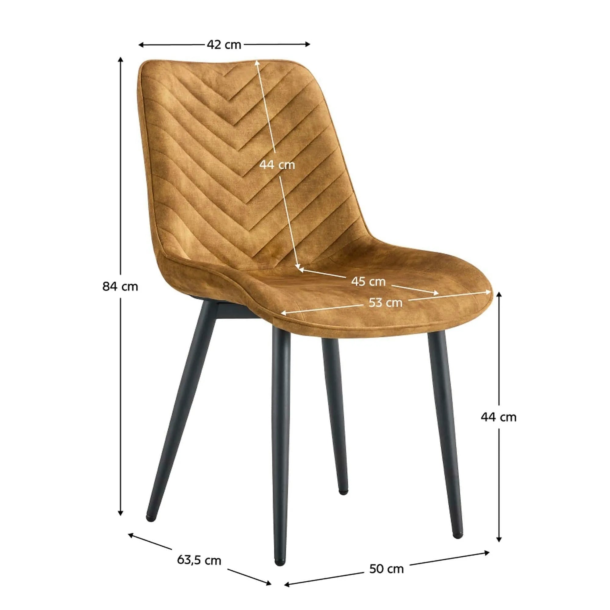 Scaun ZAINA TIP 2, maro-auriu/negru, stofa catifelata/metal, 50x64x84 cm