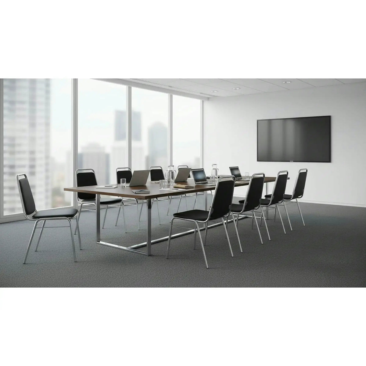 Scaun ZEKI, negru, piele ecologica/metal, 45x58x82 cm