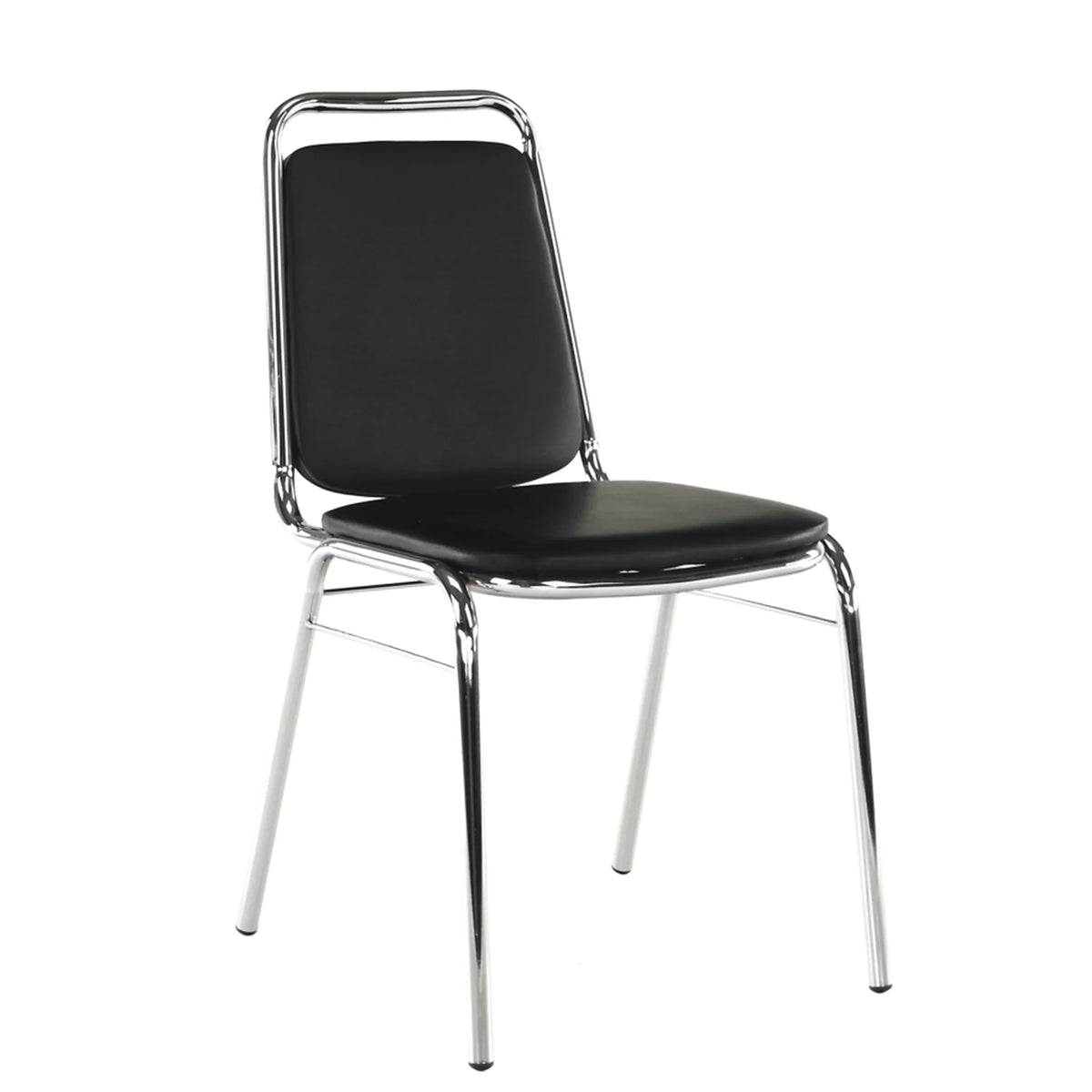 Scaun ZEKI, negru, piele ecologica/metal, 45x58x82 cm