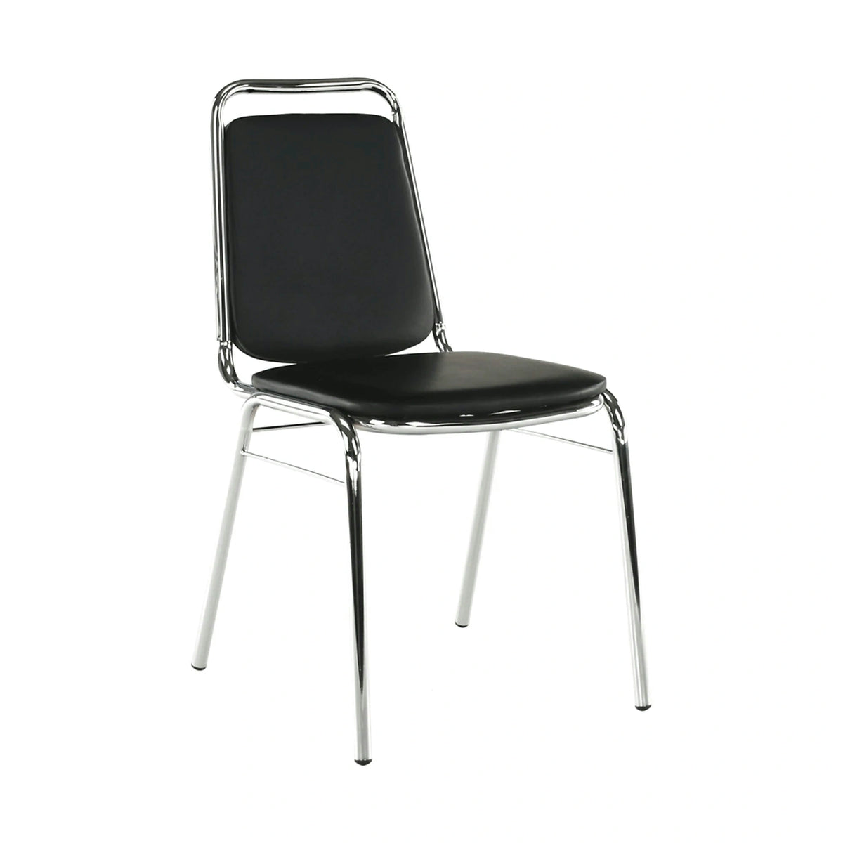 Scaun ZEKI, negru, piele ecologica/metal, 45x58x82 cm