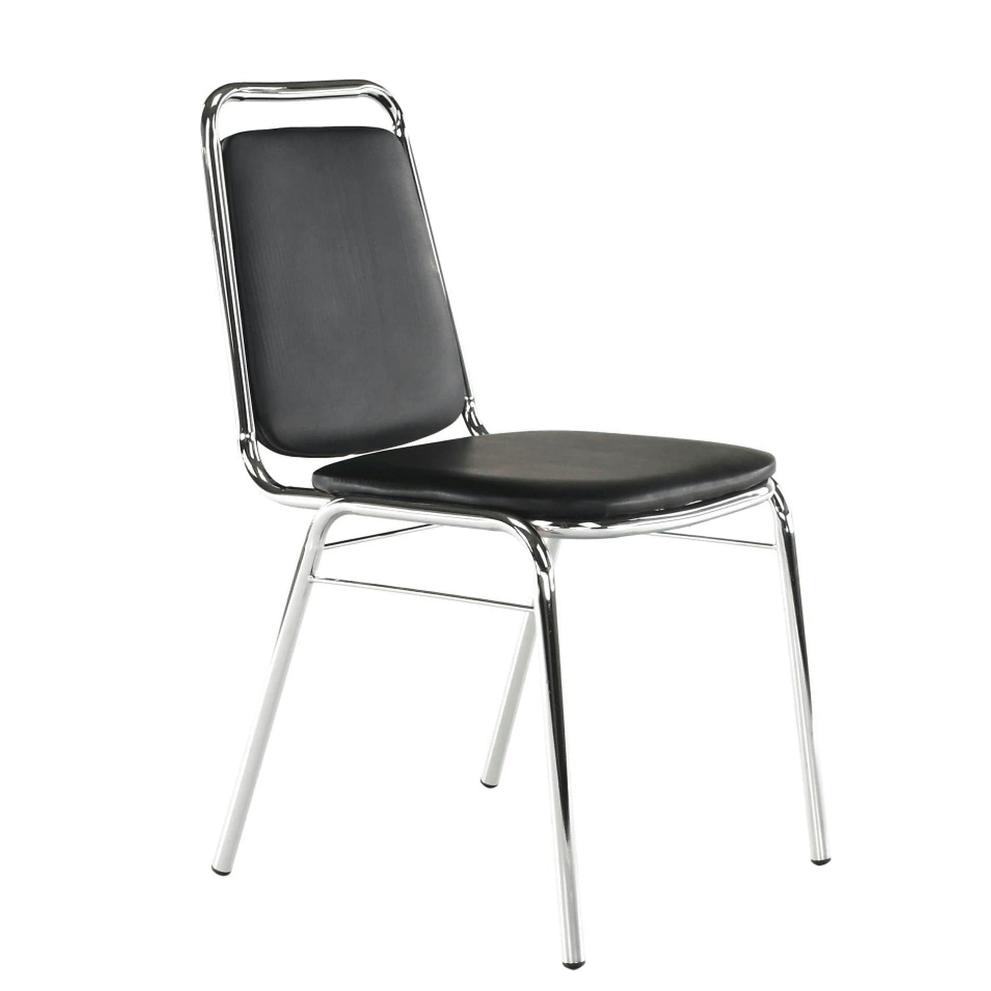 Scaun ZEKI, negru, piele ecologica/metal, 45x58x82 cm
