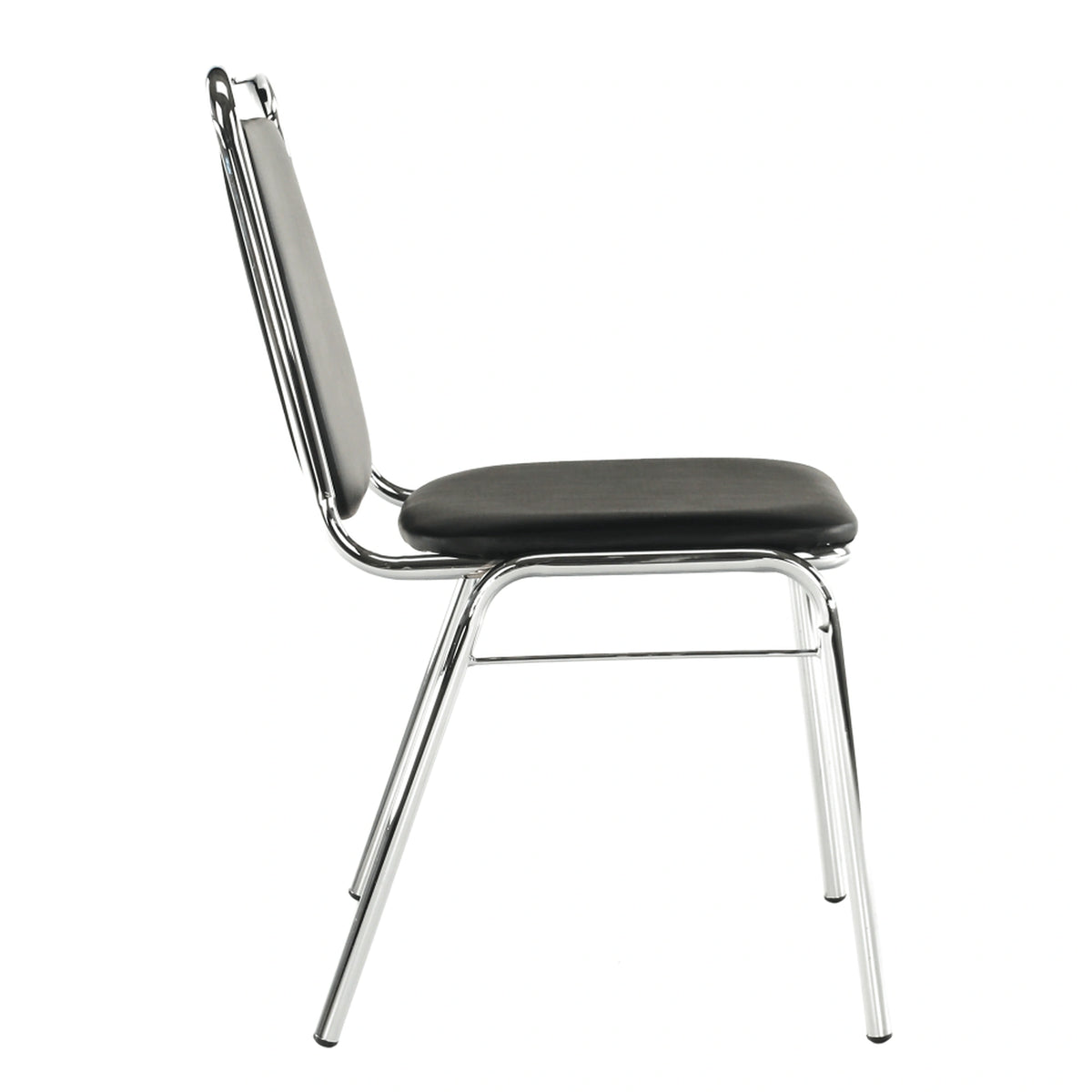 Scaun ZEKI, negru, piele ecologica/metal, 45x58x82 cm