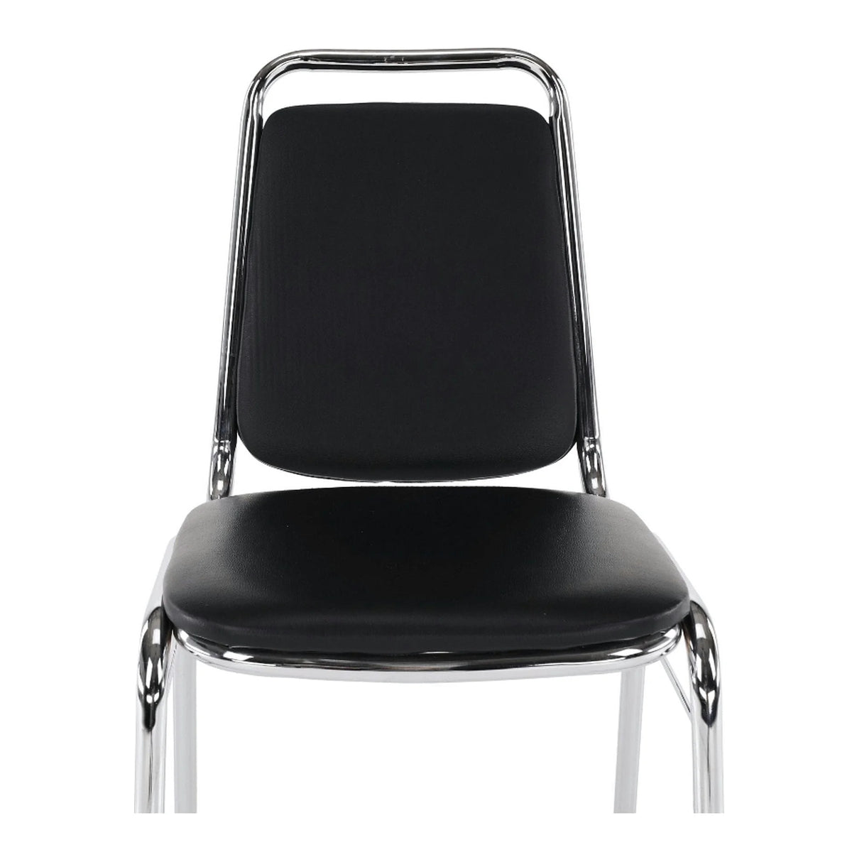 Scaun ZEKI, negru, piele ecologica/metal, 45x58x82 cm