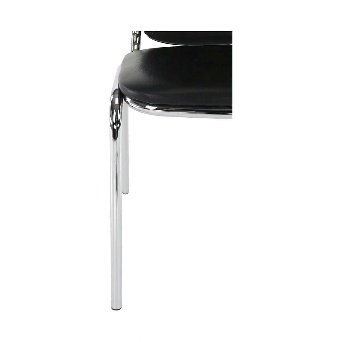 Scaun ZEKI, negru, piele ecologica/metal, 45x58x82 cm