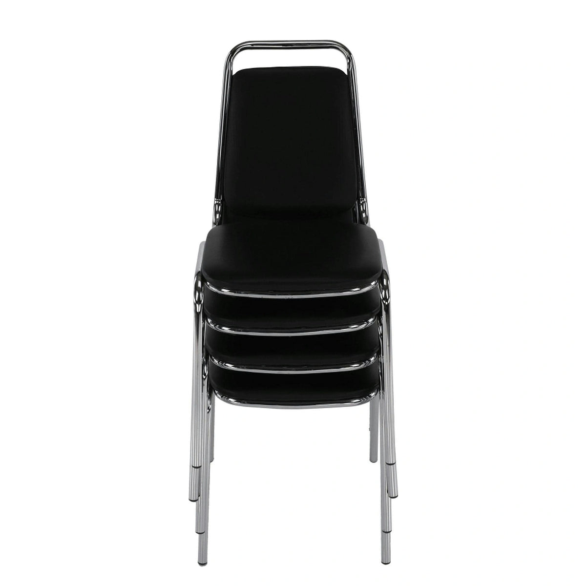 Scaun ZEKI, negru, piele ecologica/metal, 45x58x82 cm