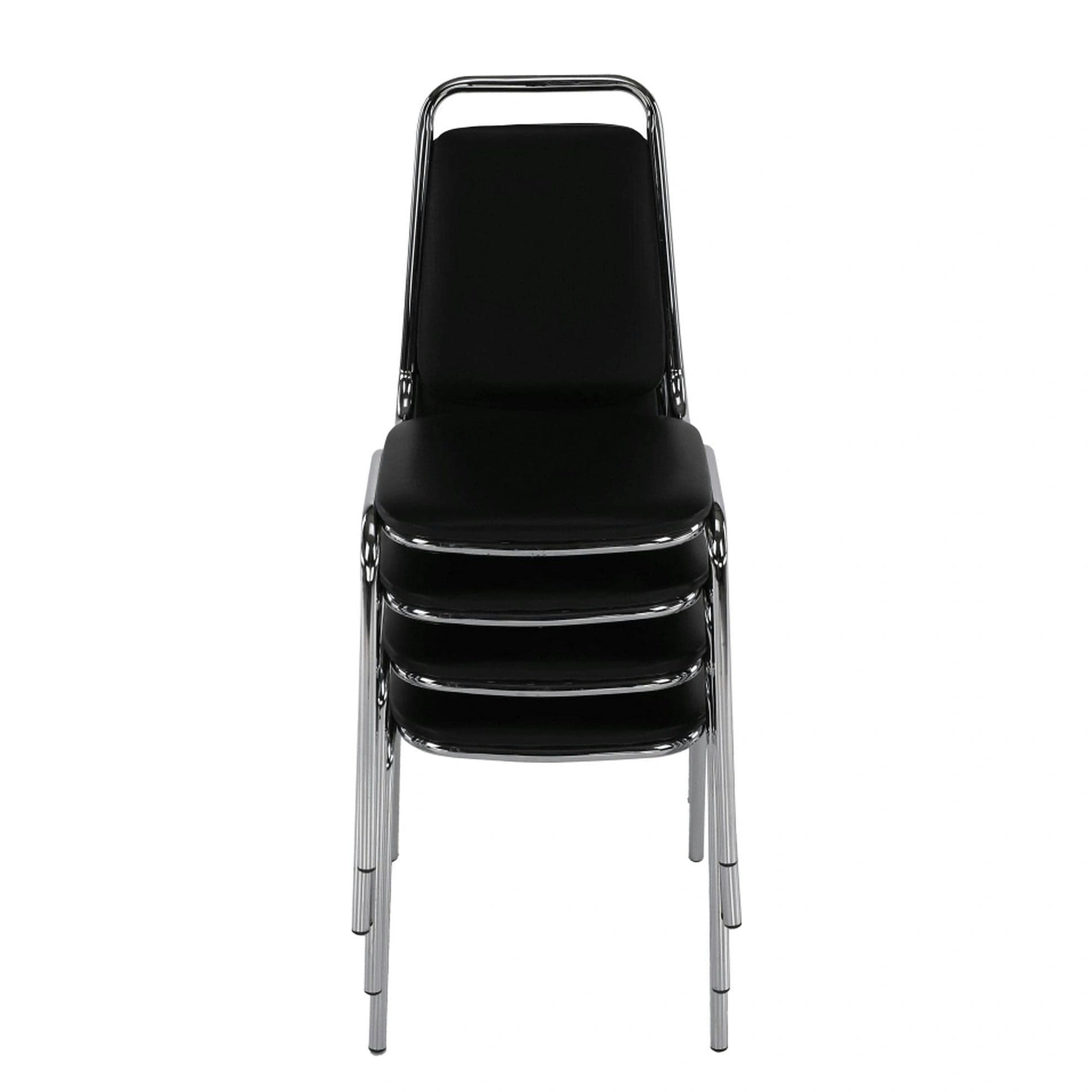Scaun ZEKI, negru, piele ecologica/metal, 45x58x82 cm