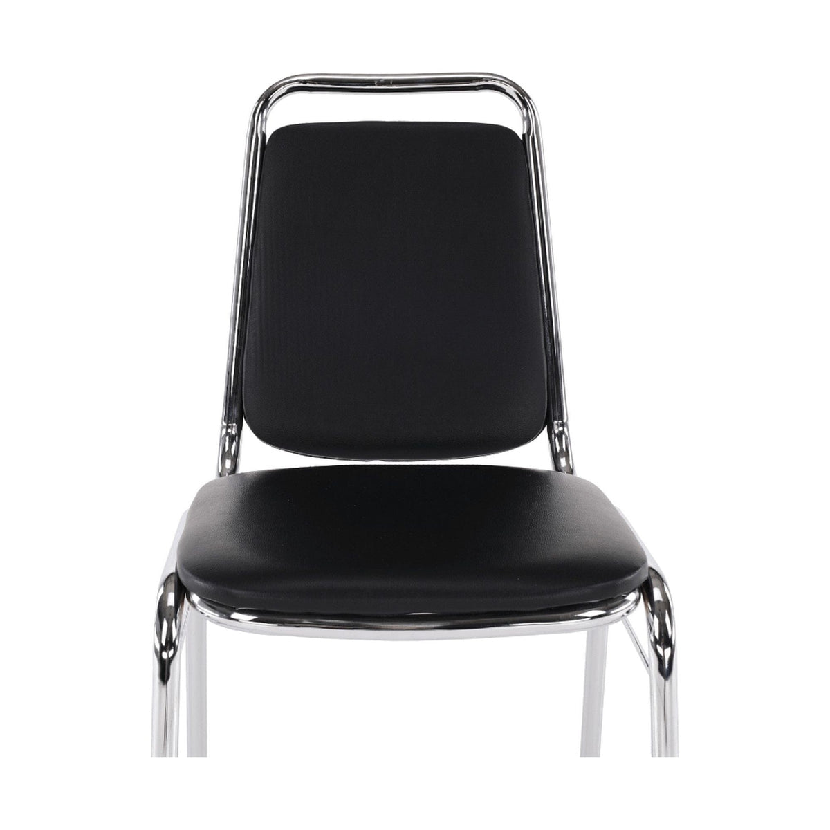 Scaun ZEKI, negru, piele ecologica/metal, 45x58x82 cm