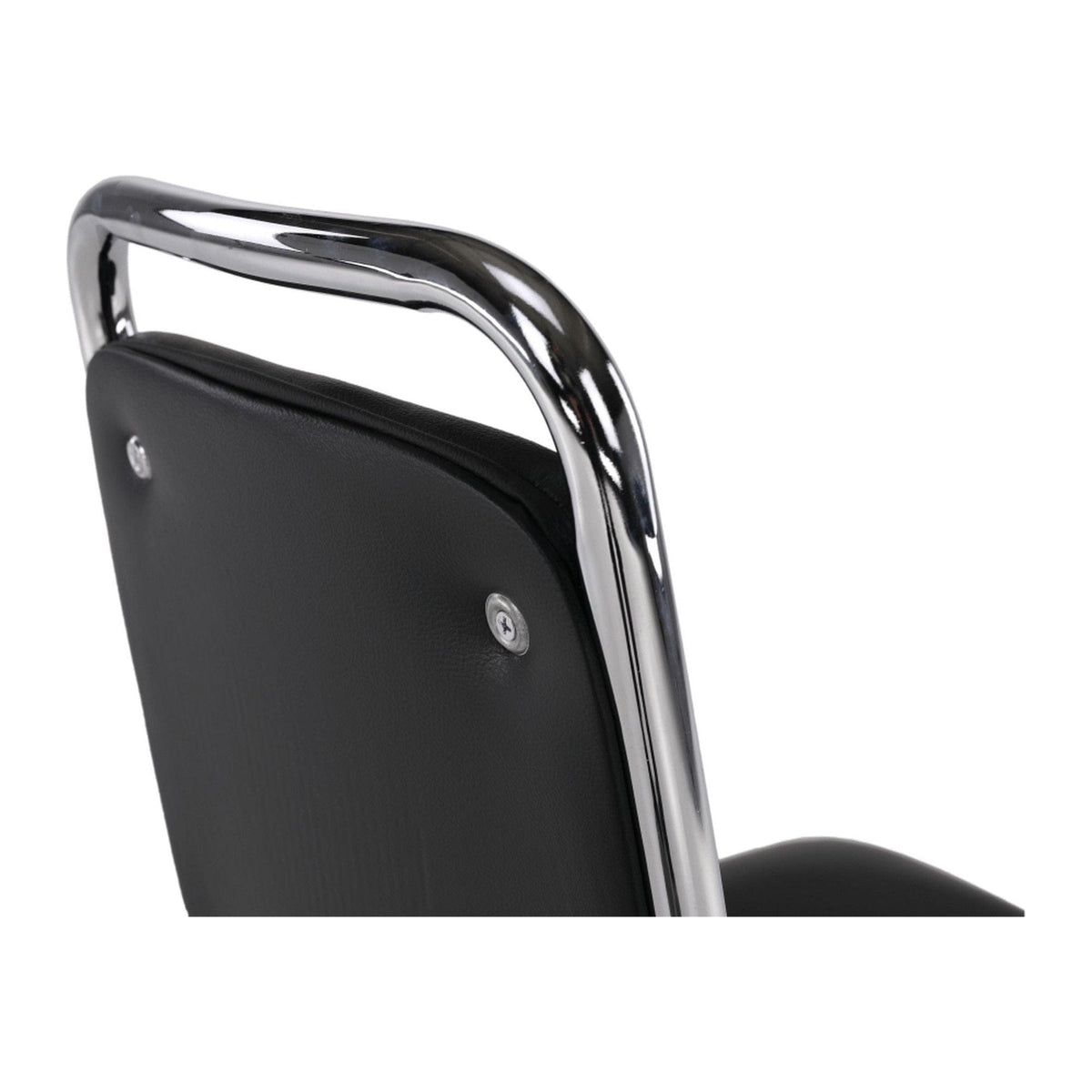 Scaun ZEKI, negru, piele ecologica/metal, 45x58x82 cm