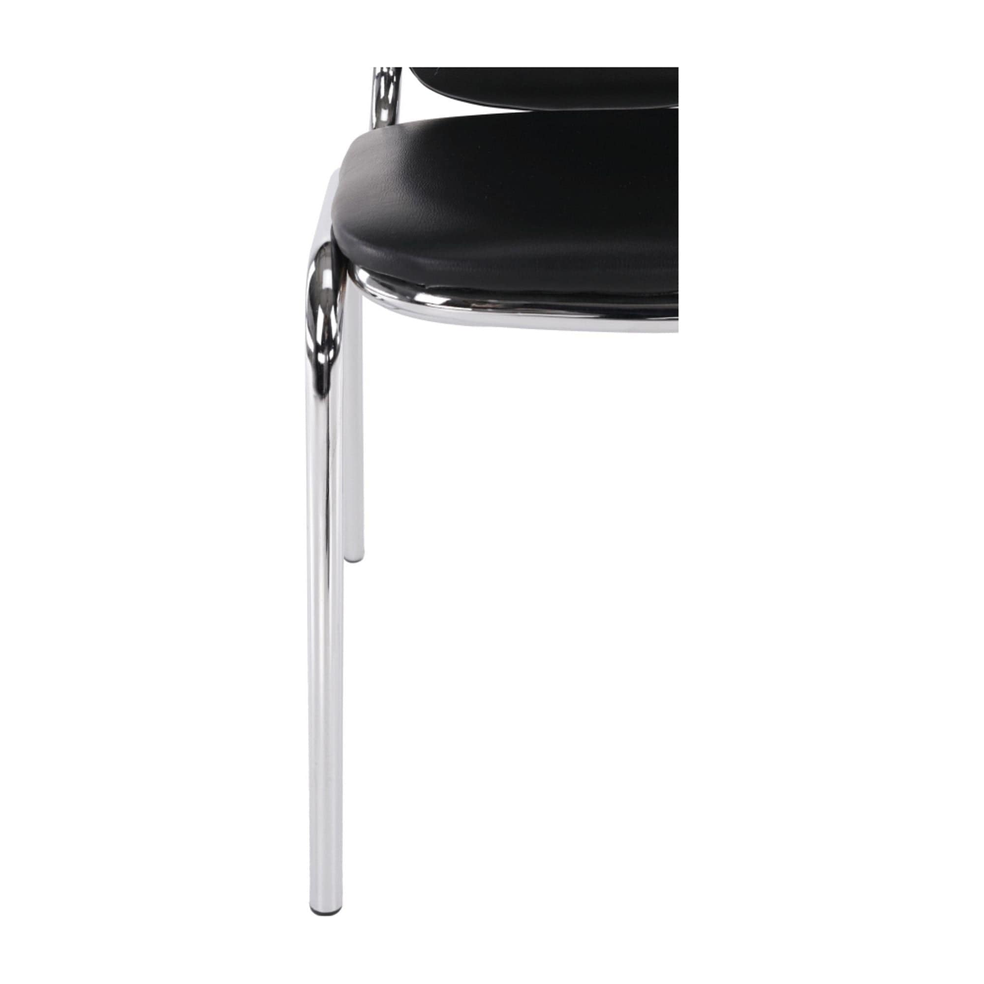 Scaun ZEKI, negru, piele ecologica/metal, 45x58x82 cm