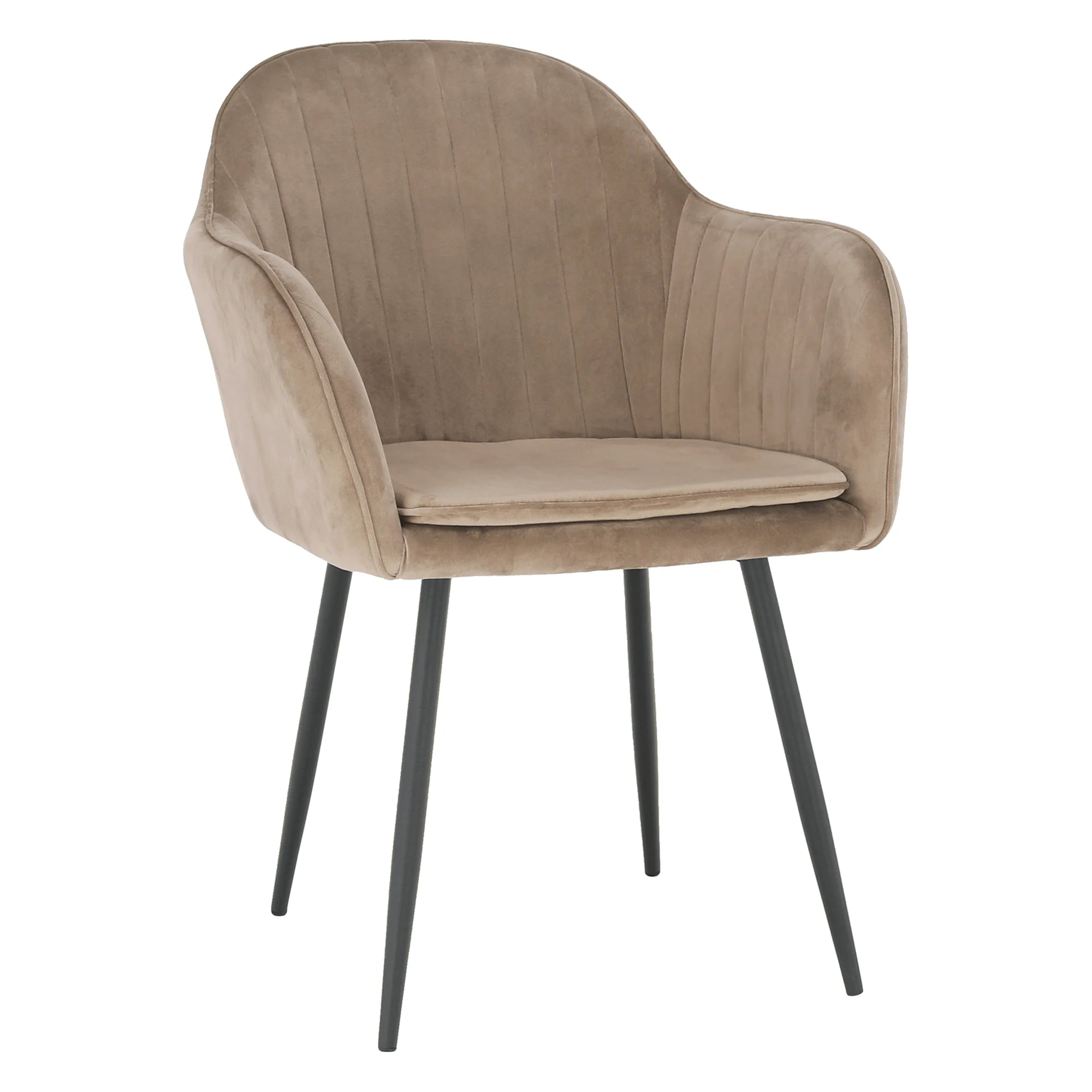 Scaun ZIRKON, gri-maro taupe/negru, stofa catifelata/metal, 56x55x82 cm