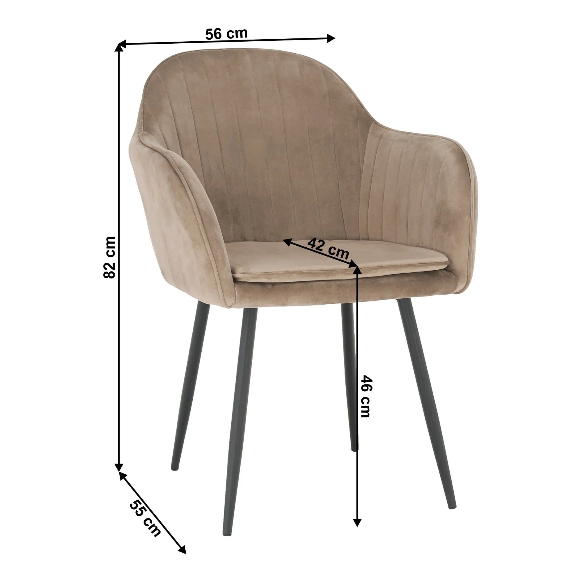 Scaun ZIRKON, gri-maro taupe/negru, stofa catifelata/metal, 56x55x82 cm