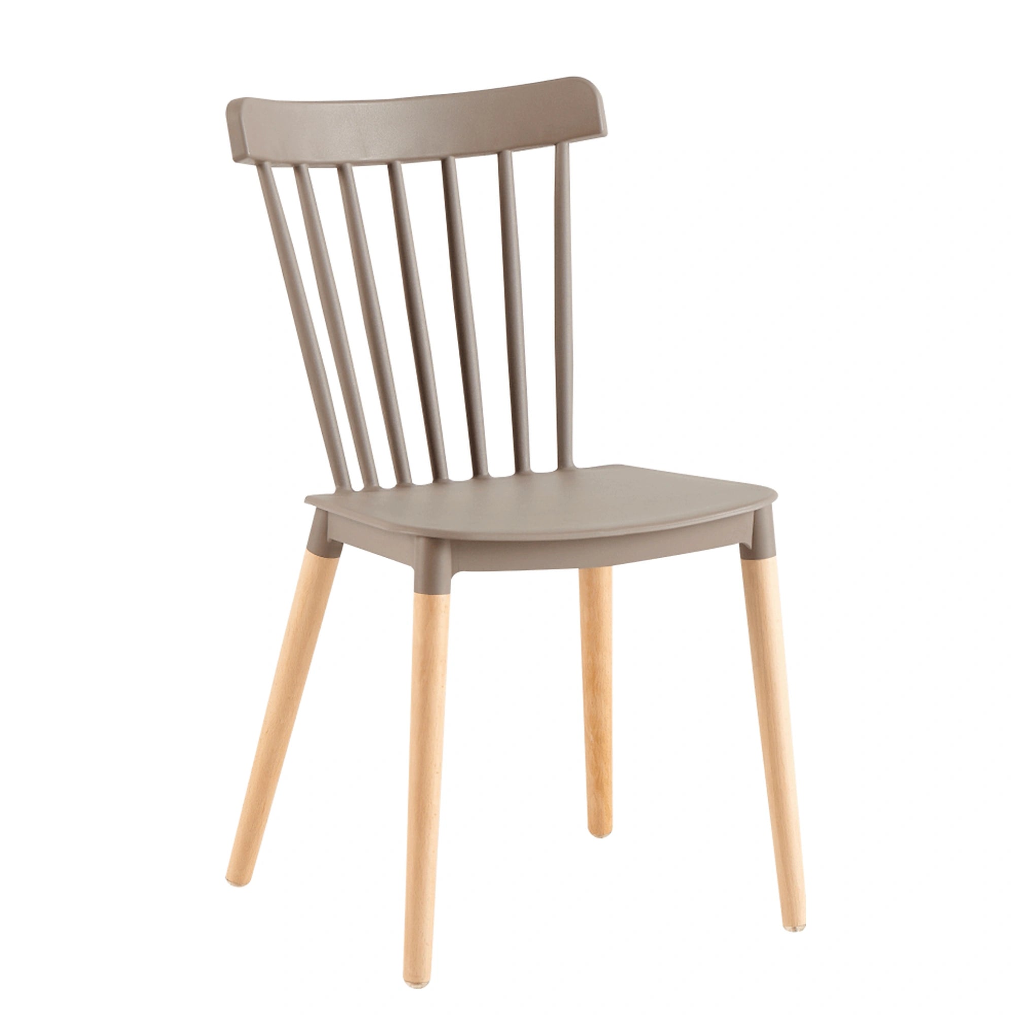 Scaun ZOSIMA, gri/fag, plastic/lemn, 54x44x83 cm