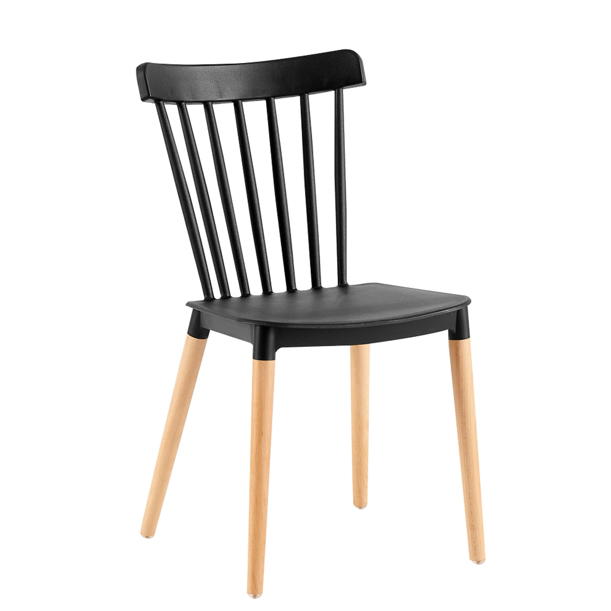 Scaun ZOSIMA, negru/fag, plastic/lemn, 54x44x83 cm