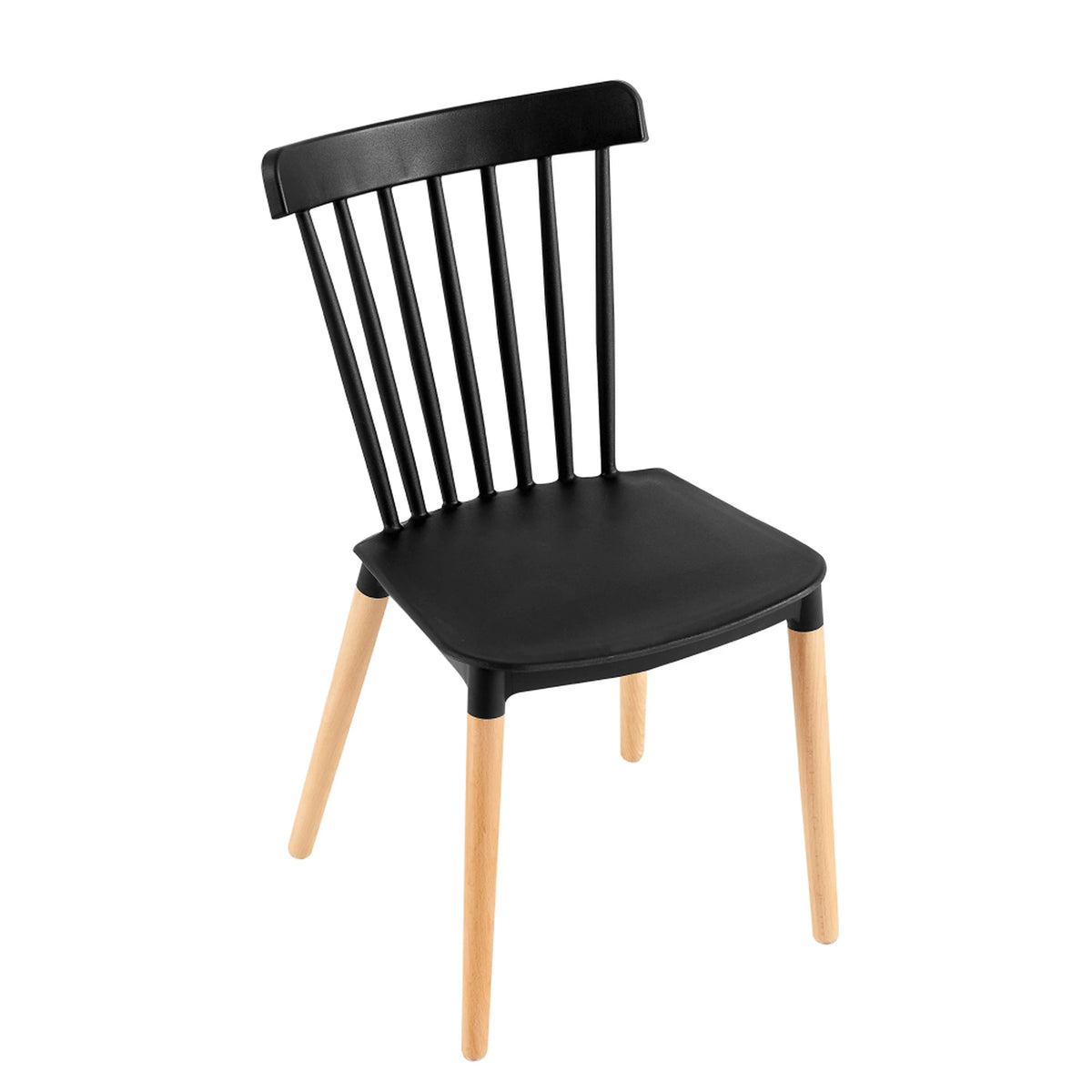 Scaun ZOSIMA, negru/fag, plastic/lemn, 54x44x83 cm