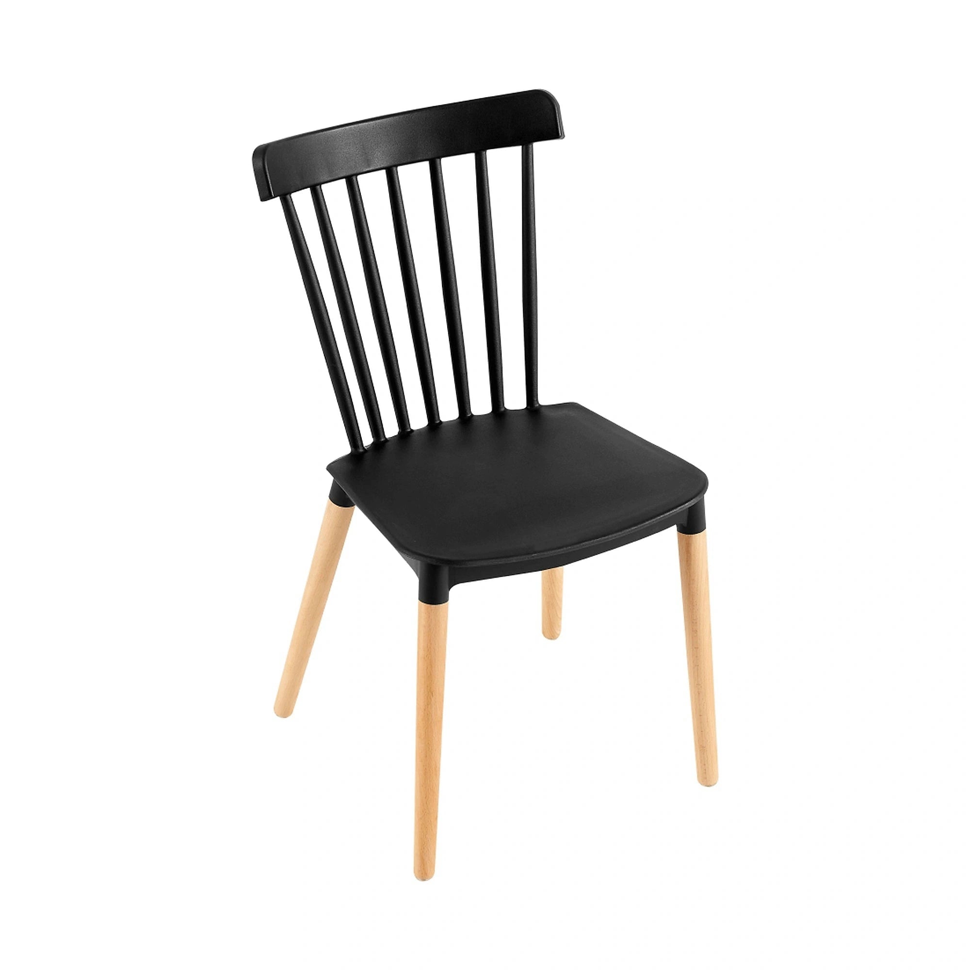 Scaun ZOSIMA, negru/fag, plastic/lemn, 54x44x83 cm